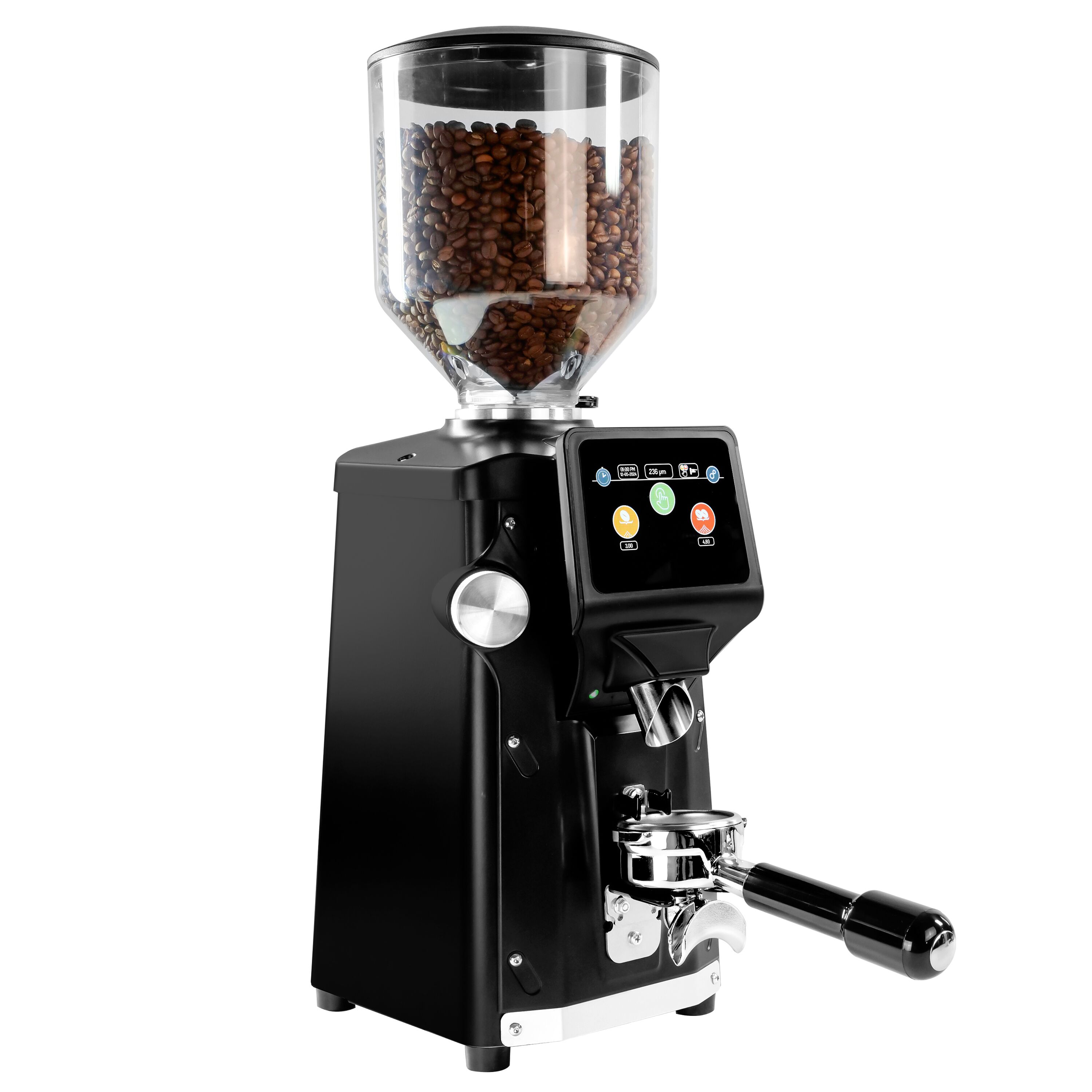 Moulin à café – 1,2 kg – avec système de refroidissement – meule plate Ø 83 mm – détection automatique du porte-filtre – Noir