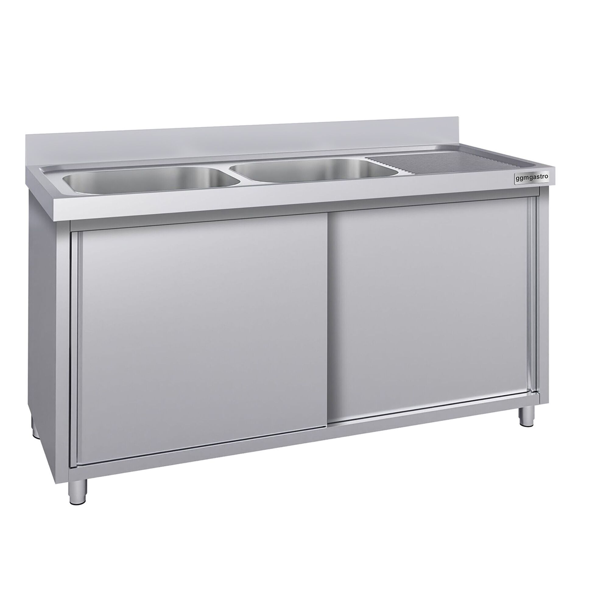 Meuble évier ECO - 2000 x 700 mm - avec 2 bacs à gauche