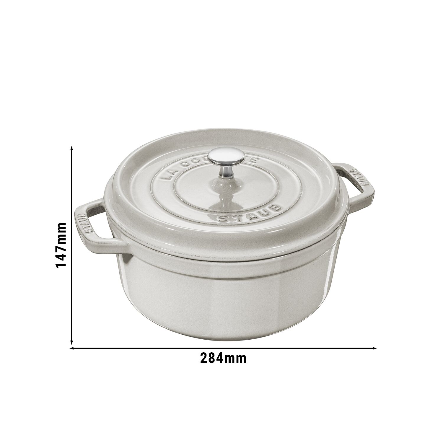 STAUB | LA COCOTTE - Cocotte - Ø 220mm - gjutjärn - vit tryffel