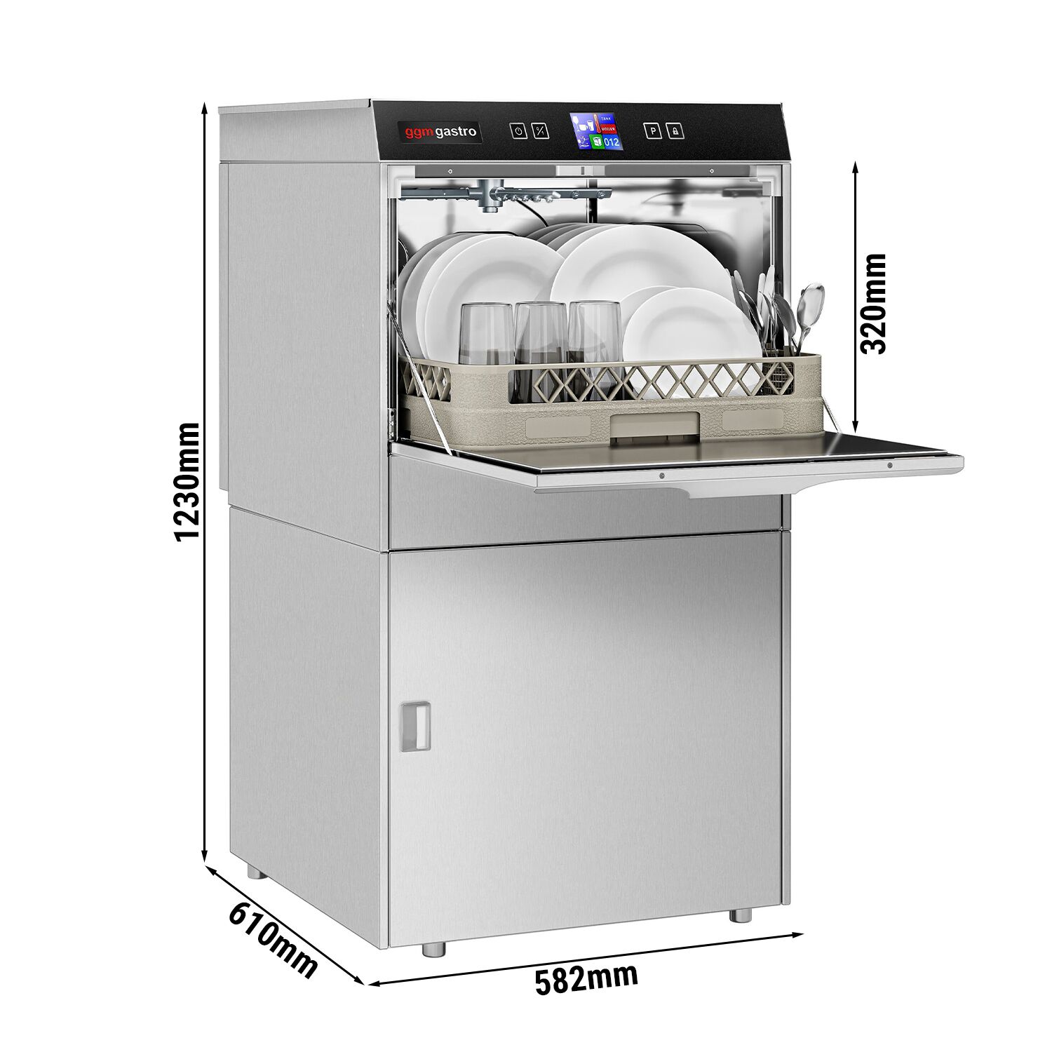 Geschirrspülmaschine - Digital - 3,55 kW - mit Reiniger-, Klarspüler- & Laugenpumpe