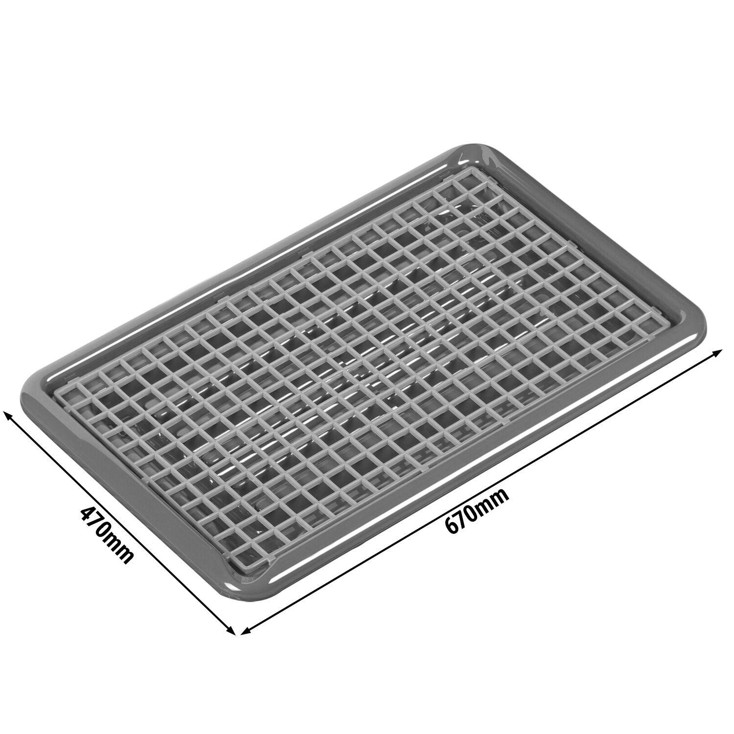 FUCHS | DELFIN® Bac d'égouttage pour verres avec 2 tapis d'égouttage