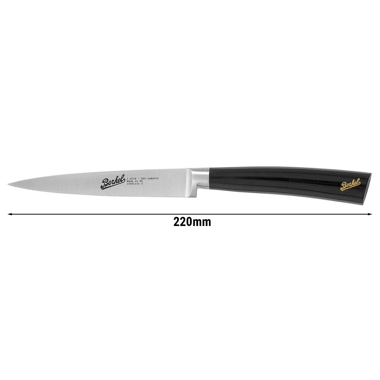 BERKEL | Elegance Paring & Peeling Knife – 11 cm - Gloss Black Resin Handle