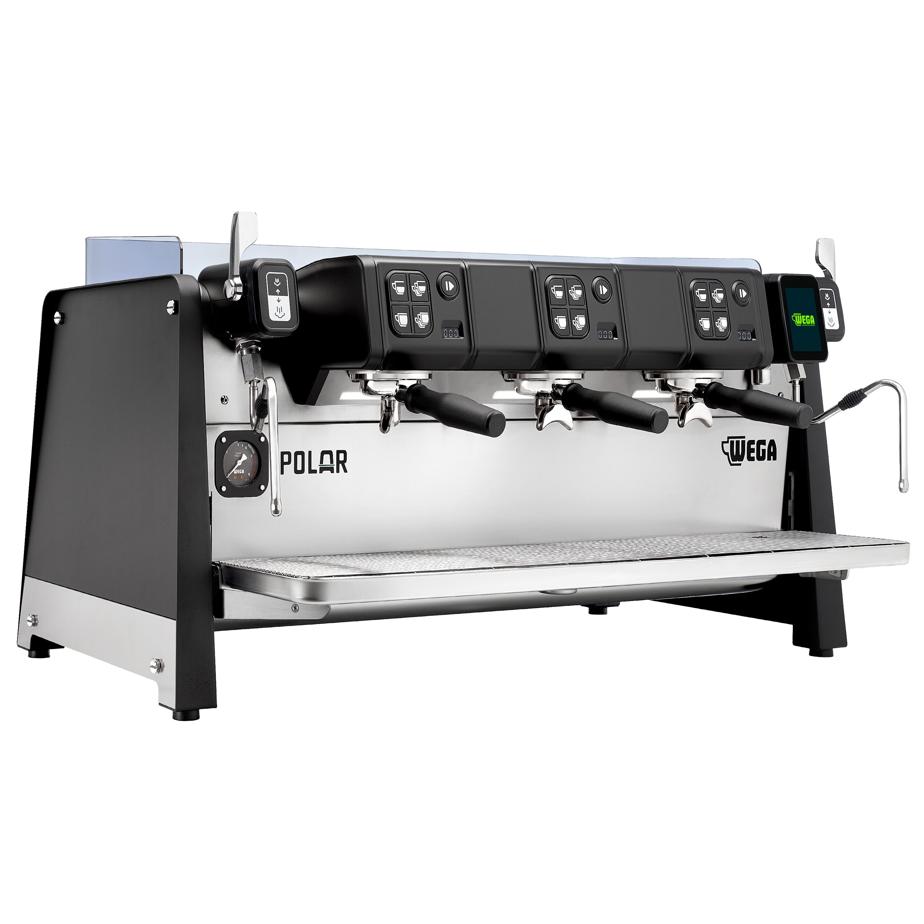 WEGA | Polar - Siebträgermaschine - 3 Gruppig - 6,9 kW - mit Shot Counter - Touch - Schwarz