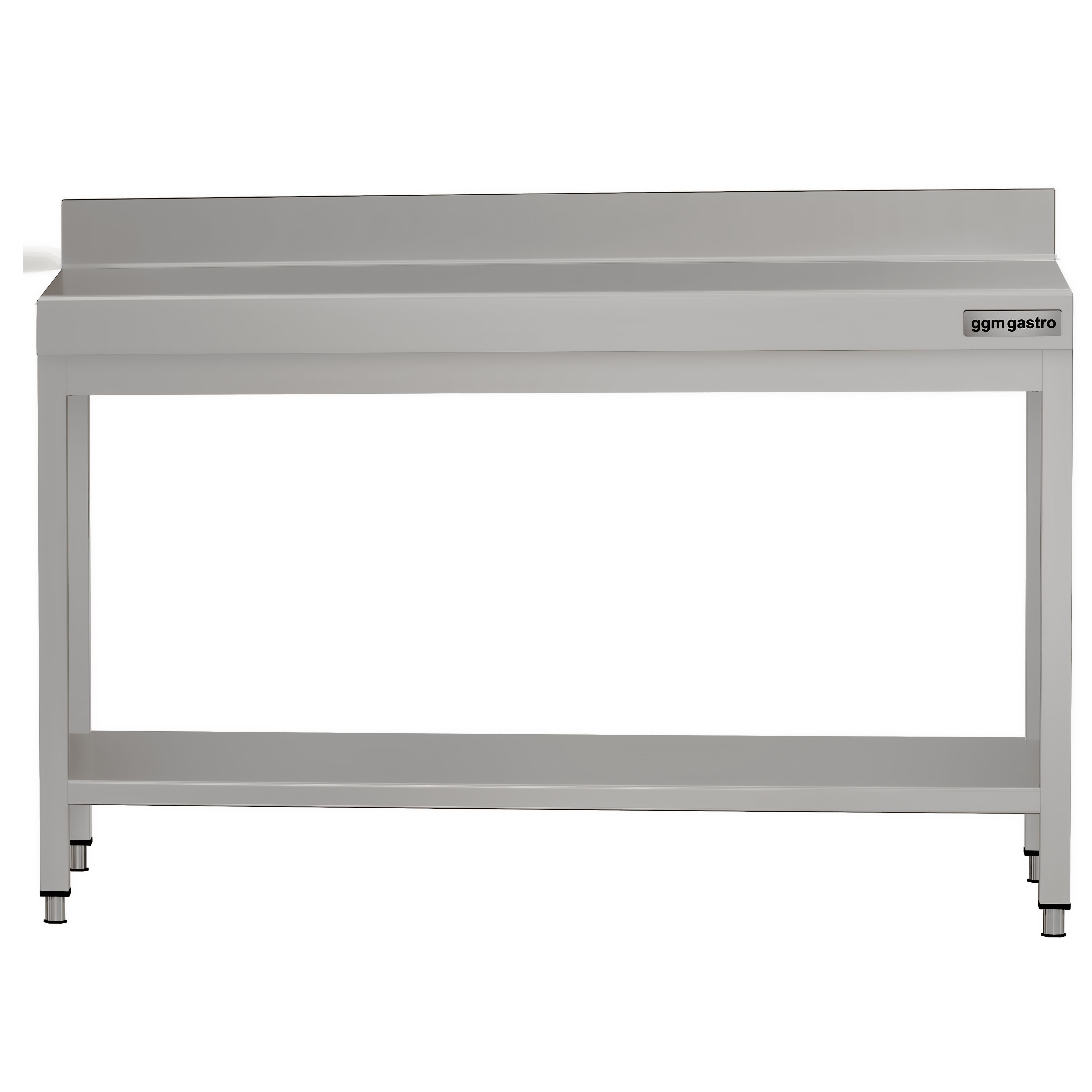 Table de travail en inox ECO – 1400 × 600 mm – avec tablette inférieure & dosseret