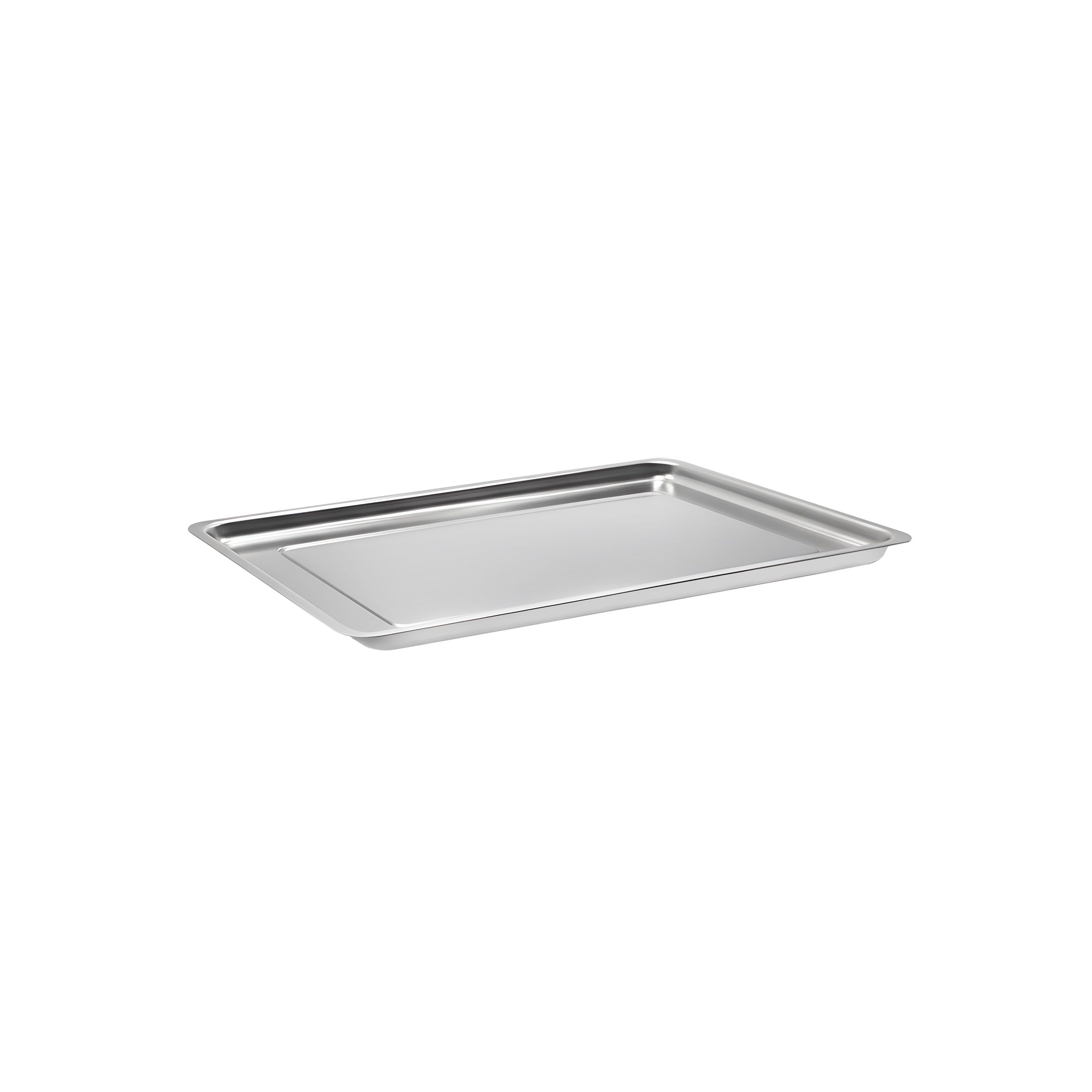Plateau de service avec rebord - Acier inoxydable - avec rebord - rectangulaire - 393x268x20mm