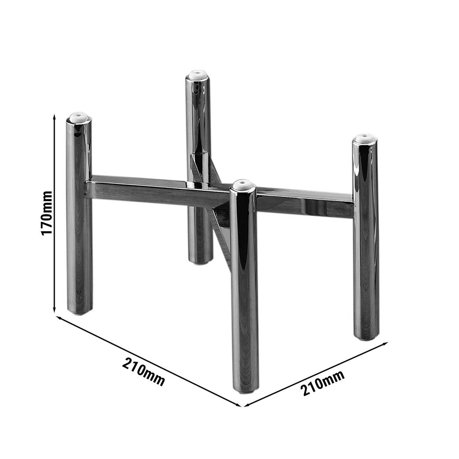 (3 Stück) Buffetständer - klappbar - Höhe: 170mm - Chrom - passend für Platten & Teller ab 210mm
