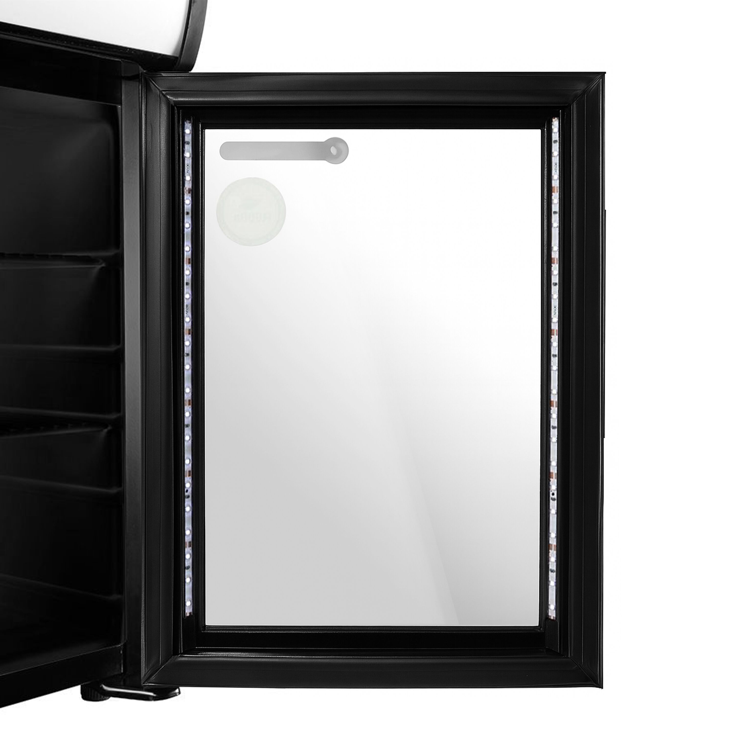 GASTRO-COOL | Réfrigérateur publicitaire avec enseigne lumineuse - 21 litres - avec 1 porte vitrée - Noir