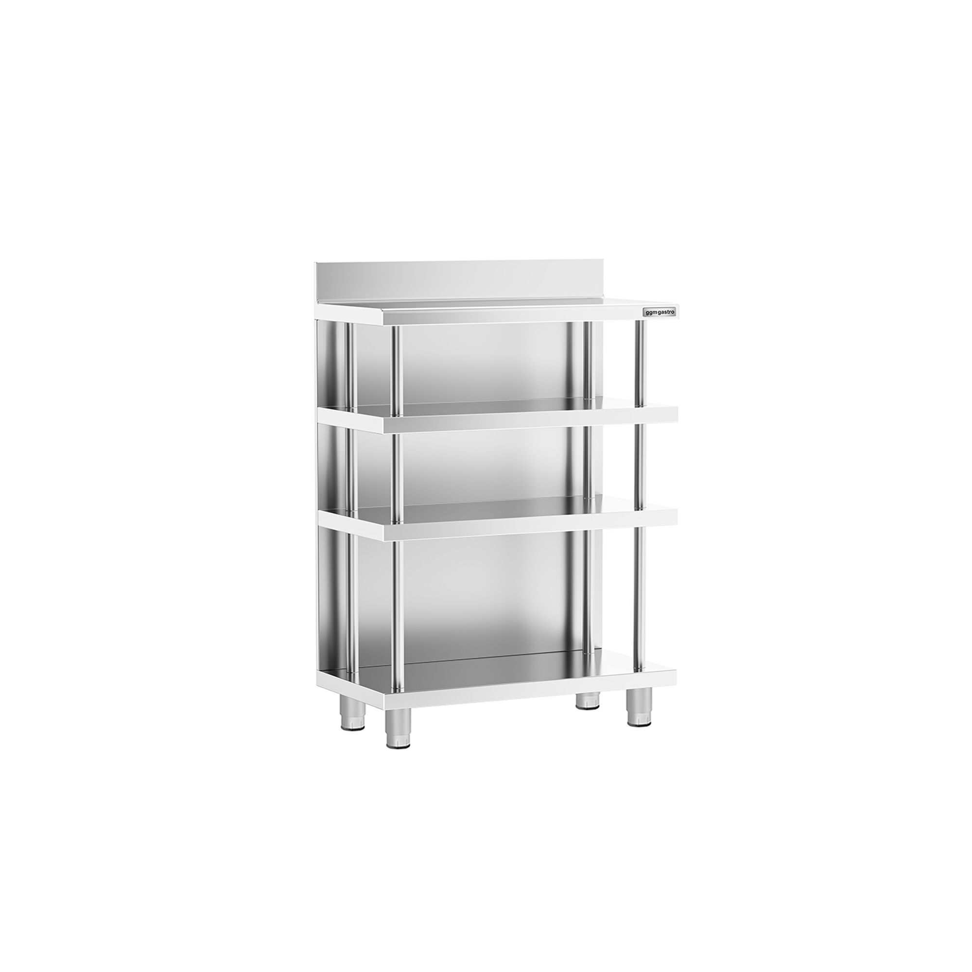 Table de travail de bar - Acier inoxydable - 800x400mm - avec 4 étagères