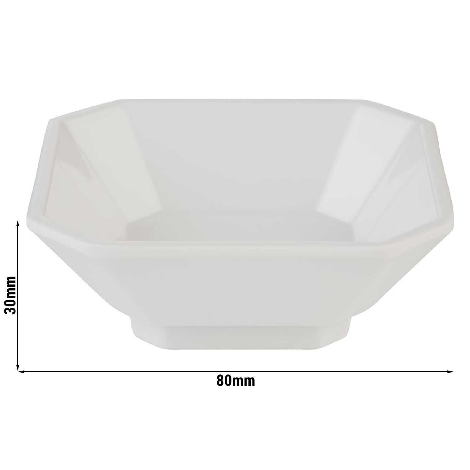 (24 pièces) Bol - MINI - Mélamine - 60 ml - 80 x 80 mm - Blanc