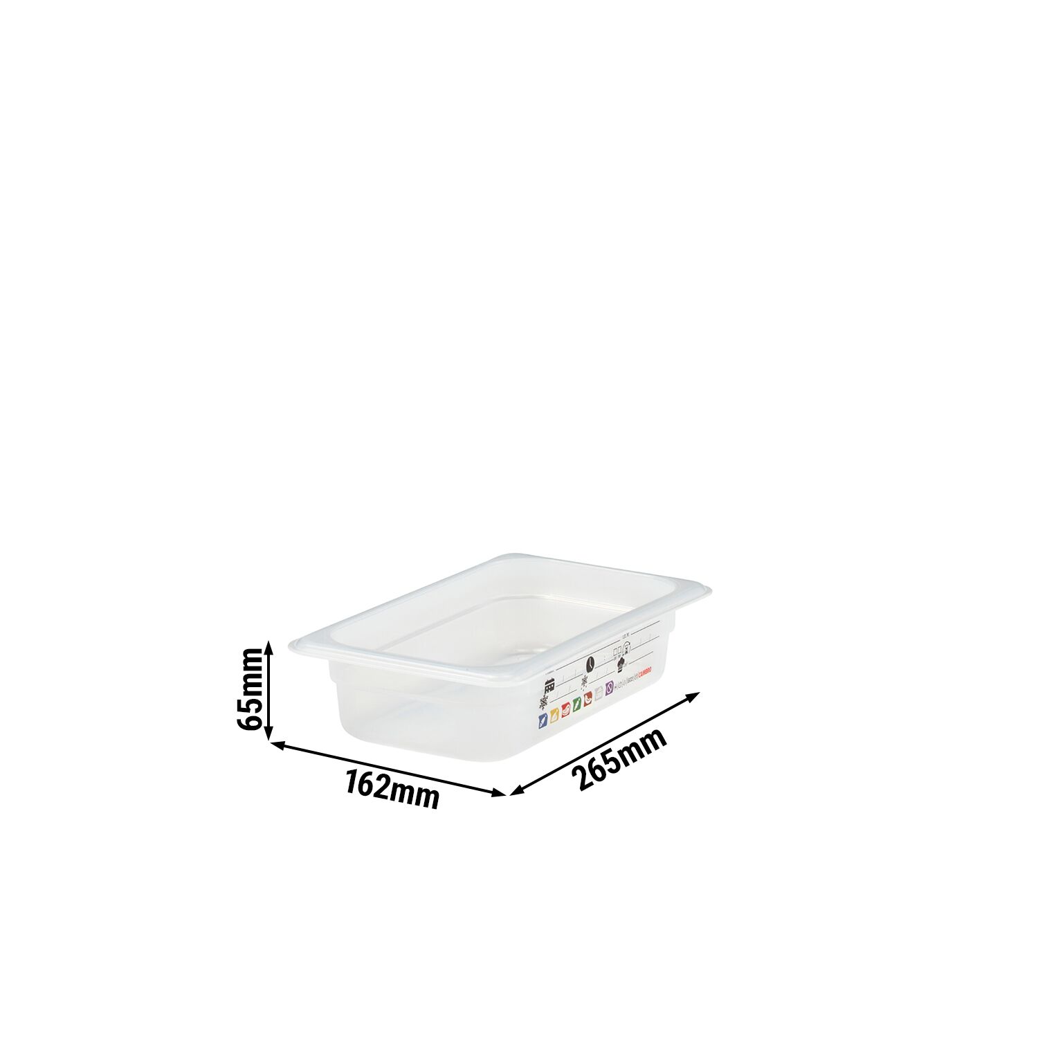 (6 pièces) CAMBRO | SafeTrak - Récipients en polypropylène GN 1/4 - laiteux - Hauteur : 65mm