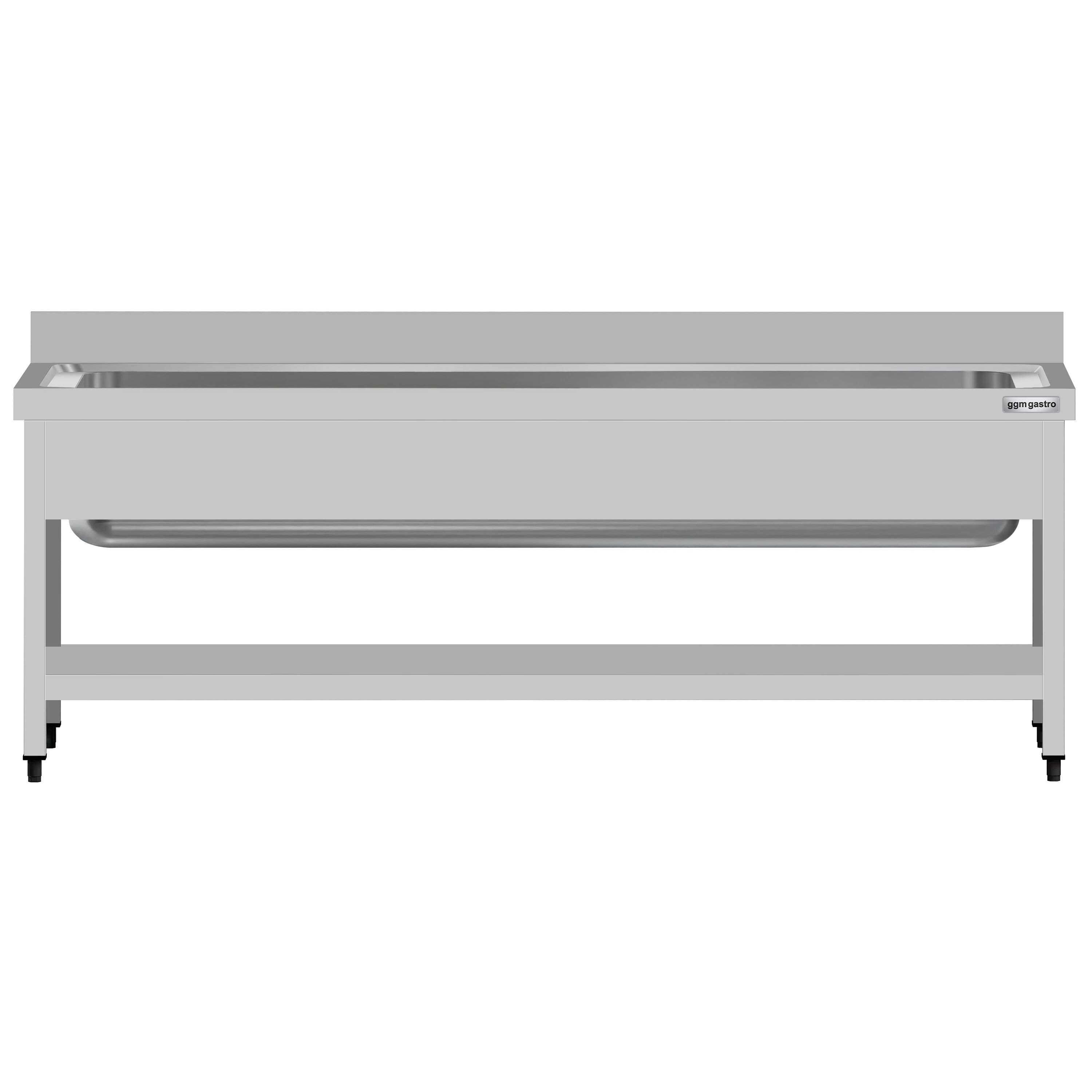 Plonge à marmites en inox ECO - 2000x700mm - avec étagère basse & 1 bac