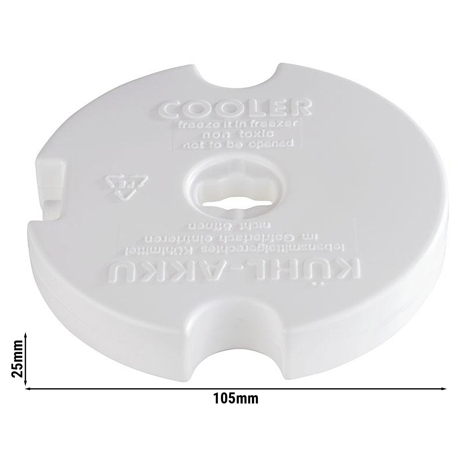 (6 pcs) Accumulateur de froid - Polyéthylène - Ø 150mm - Blanc