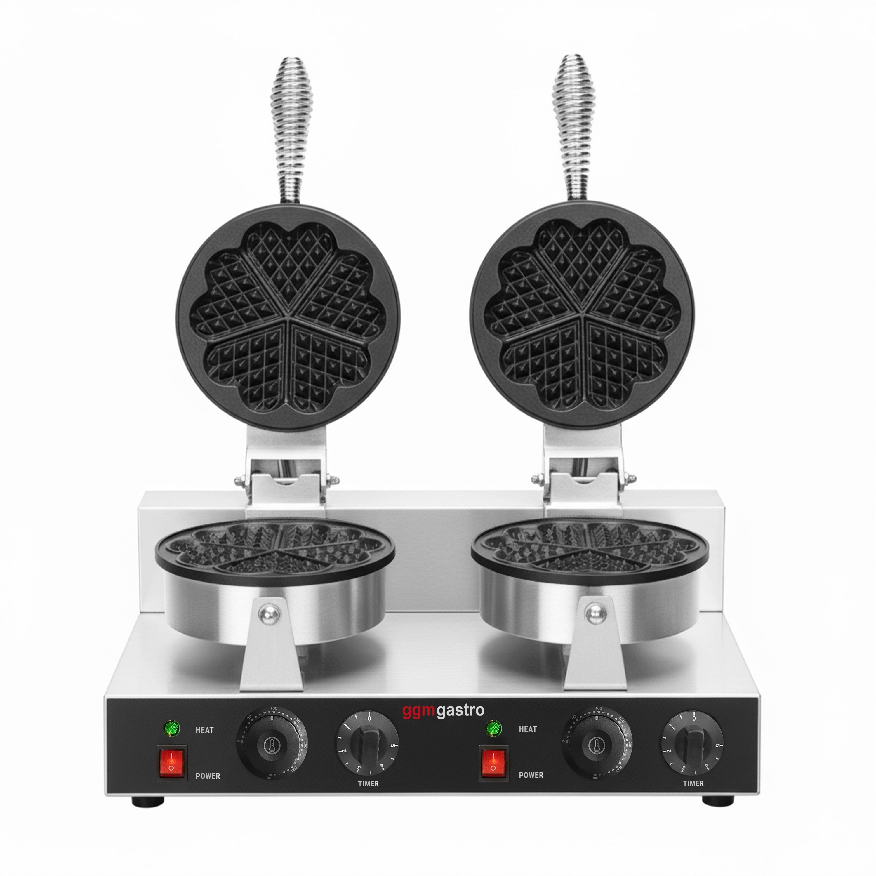 Gaufrier – double – 2,6 kW – Forme : cœur