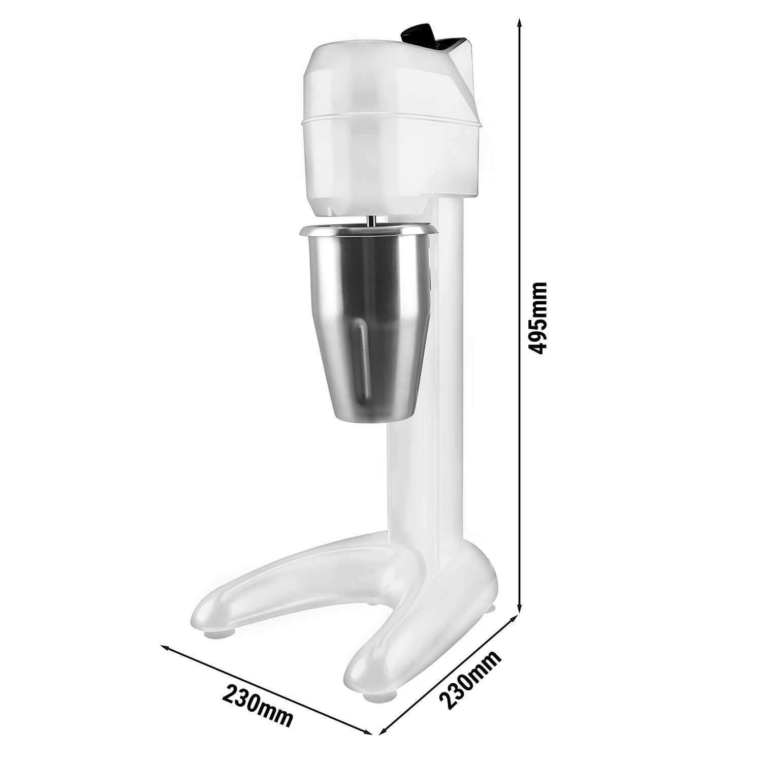 Mixeur à milkshake professionnel ECO - 1 tête - 1 litre - 300 Watt - Blanc - Vitesse variable