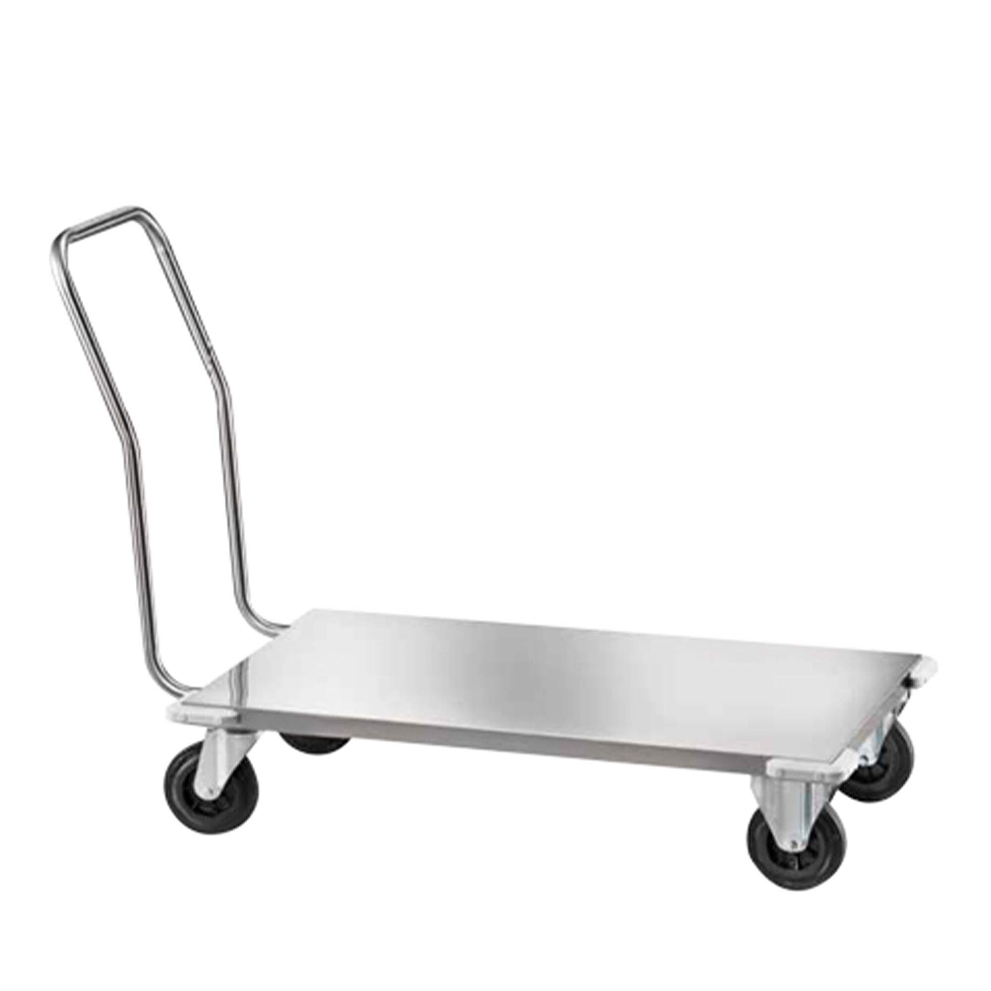Chariot de transport en acier inoxydable - 610x1220mm - avec 1 surface de rangement en acier inoxydable - avec poignée