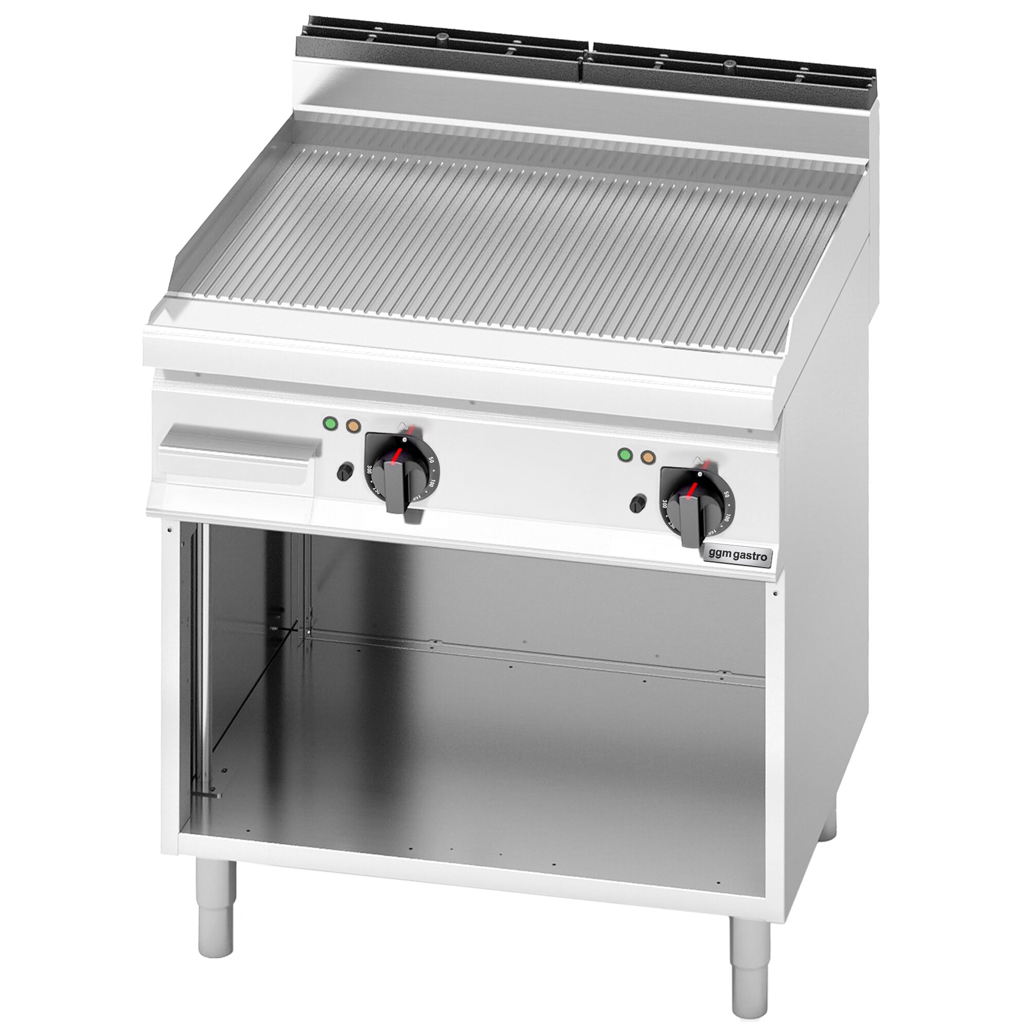 Commercial Electric Griddle - 9.6kW - Ribbed Plate - Cooking area: 795x500mm - on Stand