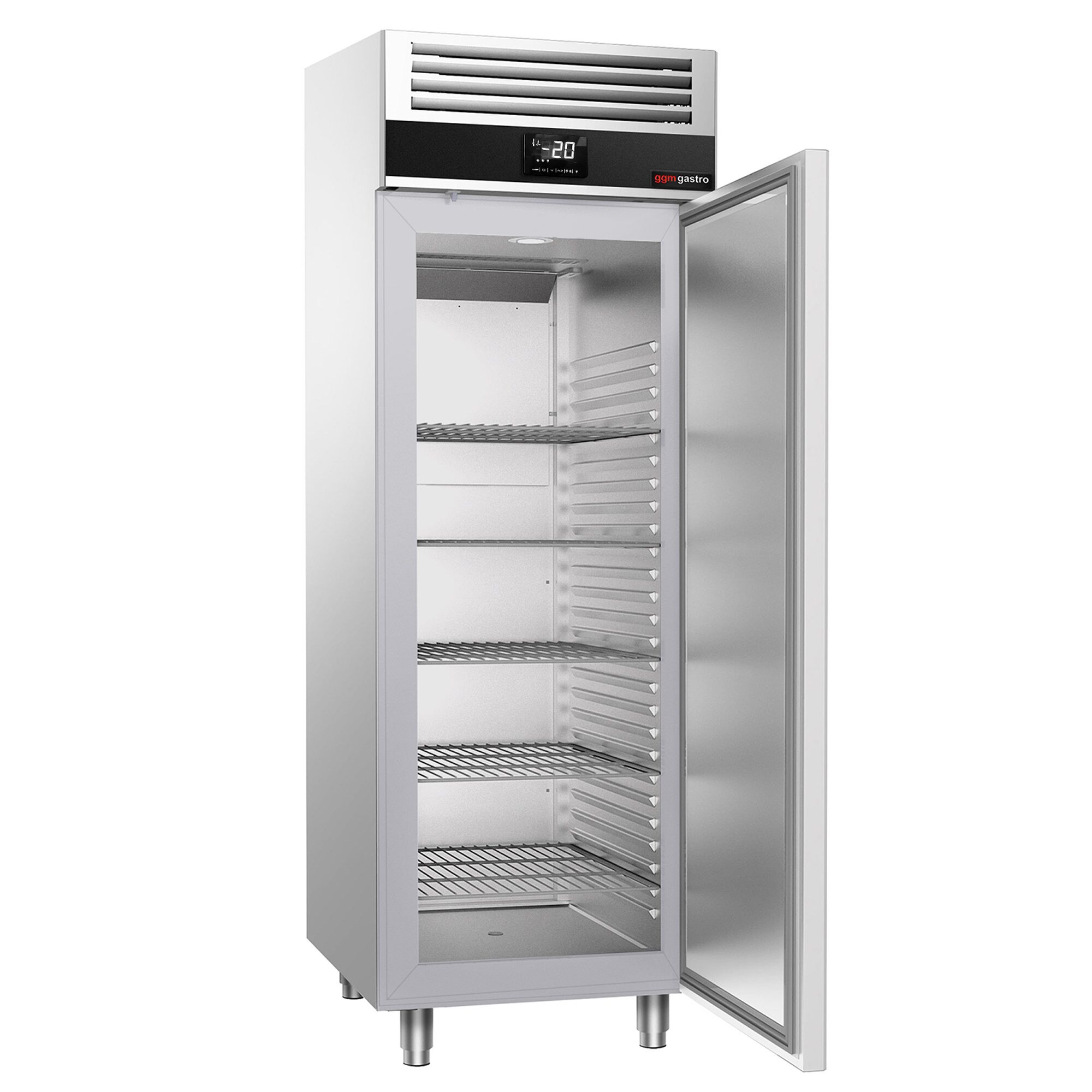 Armoire réfrigérée négative en acier inoxydable AISI 304 PREMIUM - GN 2/1 - 1460 L - avec 1 porte avant & 1 porte arrière & 3 grilles de support & 3 paires de glissières