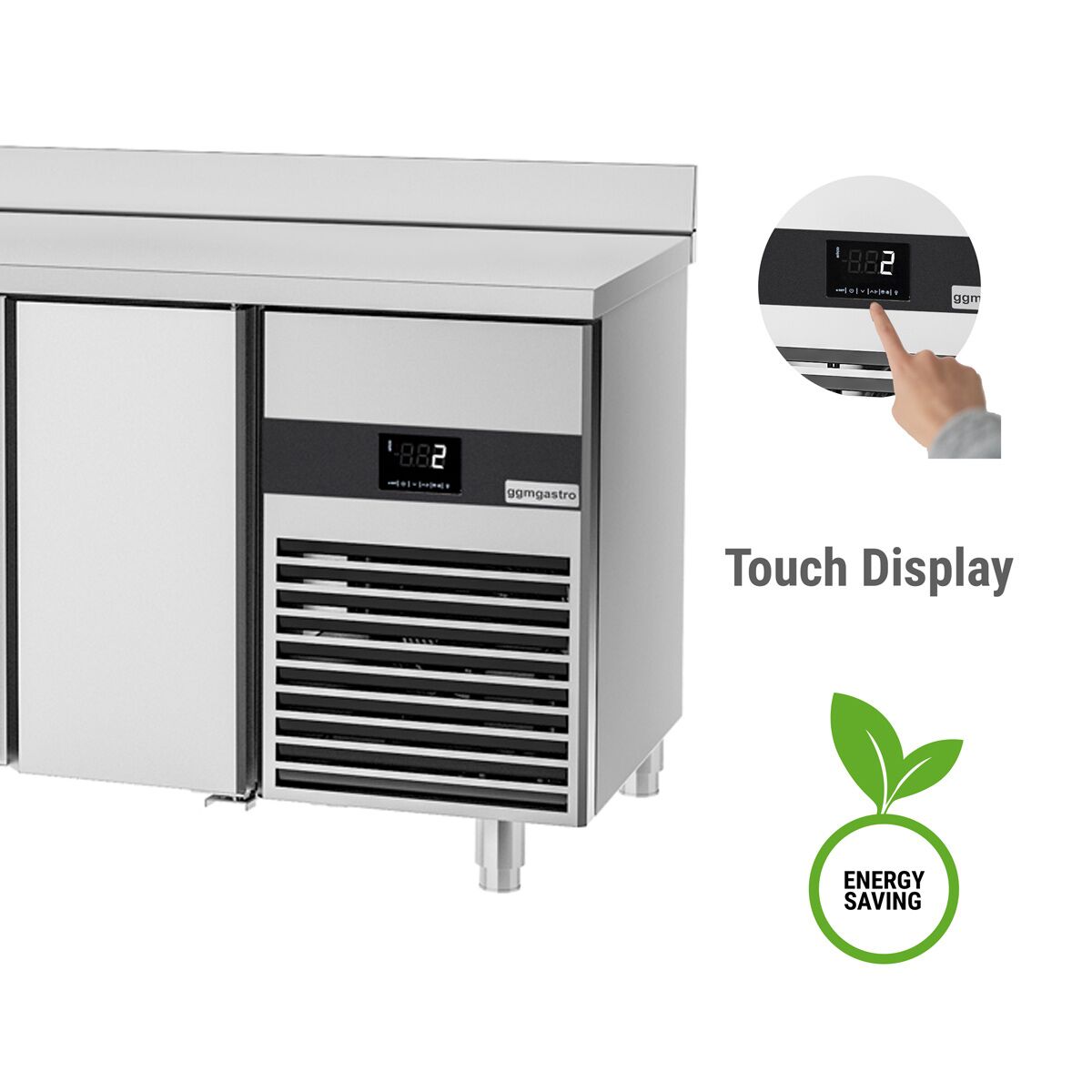 Commercial Refrigerated Worktable PREMIUM - 2330x700 - 4 Doors - Upstand