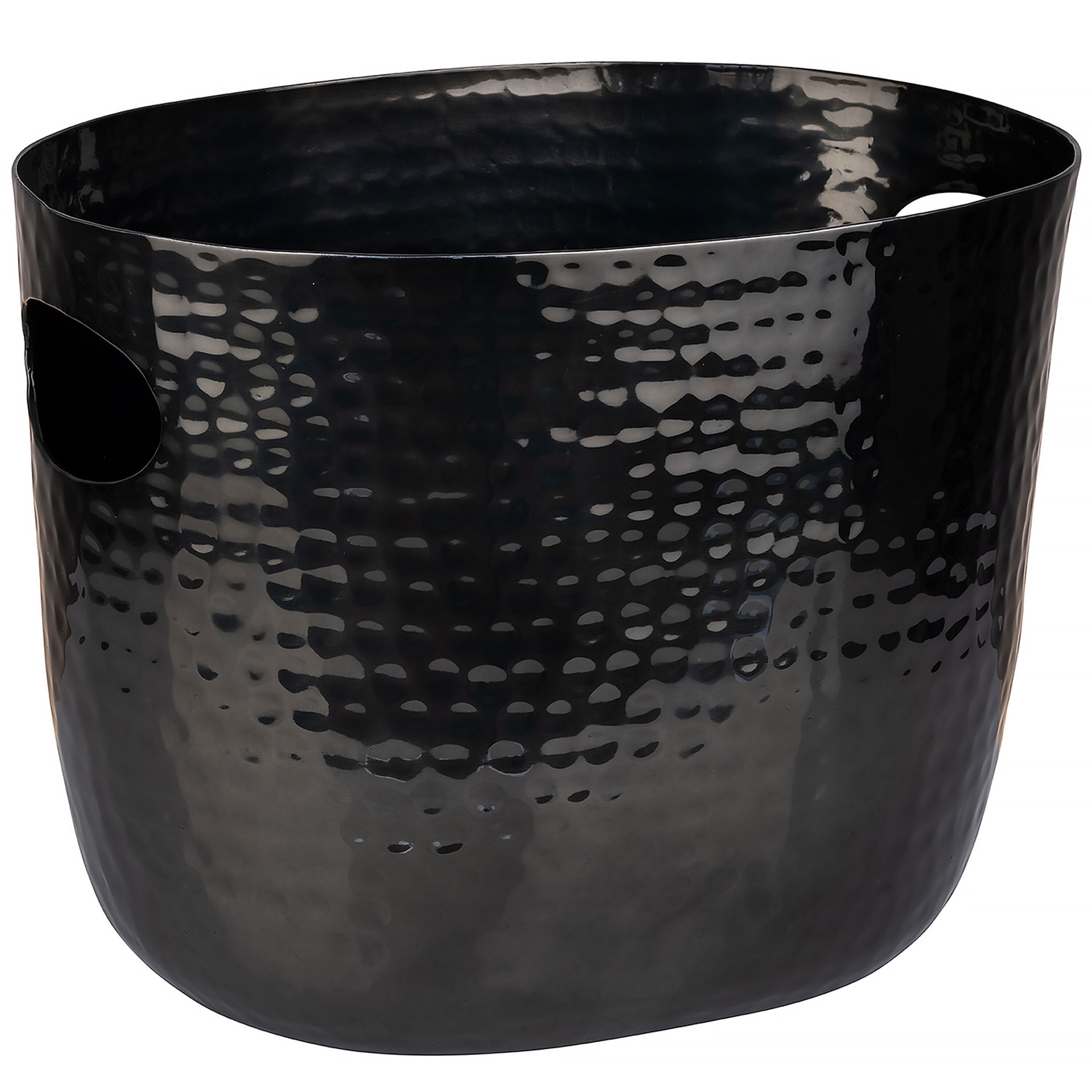 Seau à champagne - Aluminium - 3.9 litres - Noir - avec poignées