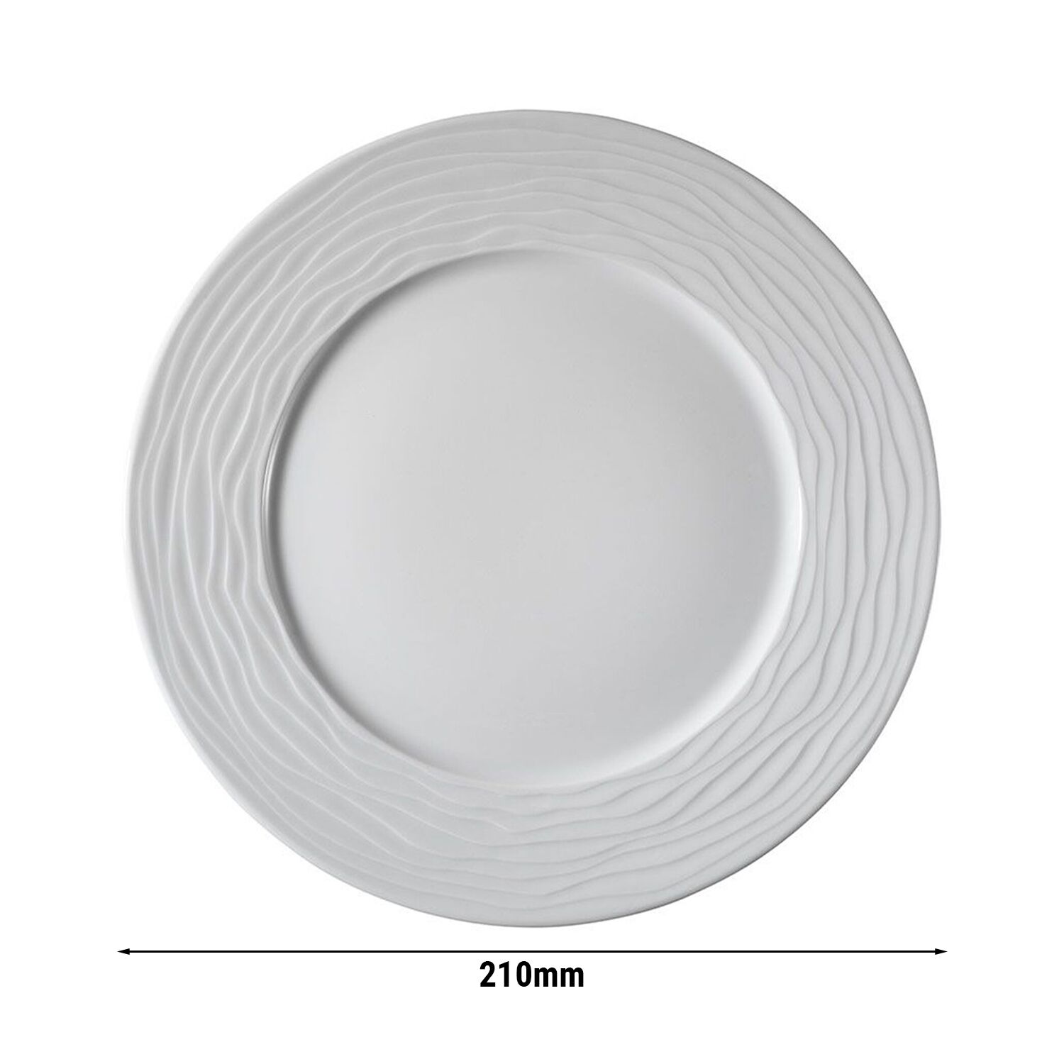 (12 Stück) SEA WAVE - Teller - flach - Ø 210mm - Weiß