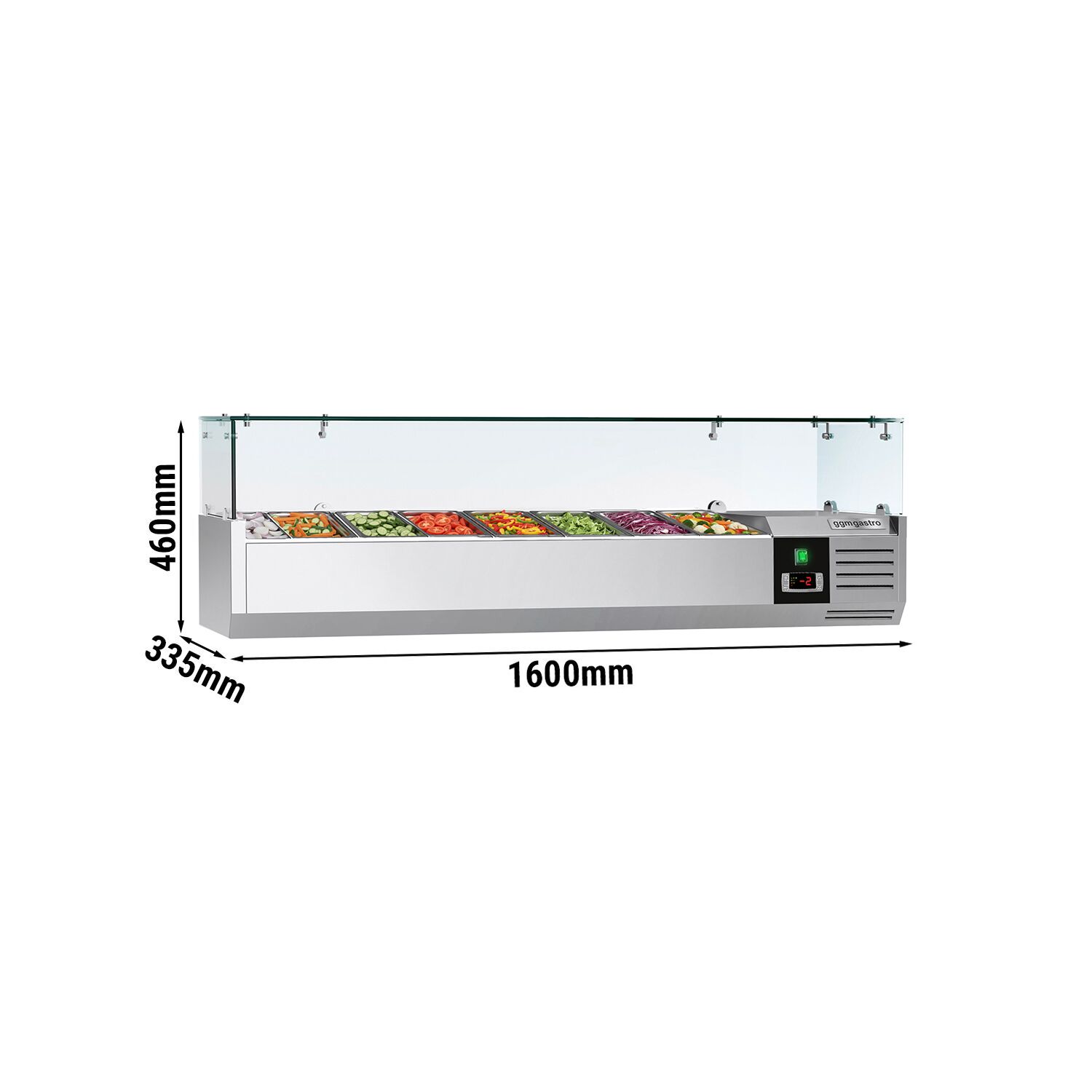 Vitrine Réfrigérée à Ingrédients PREMIUM - 1600x335mm - 7x GN 1/4