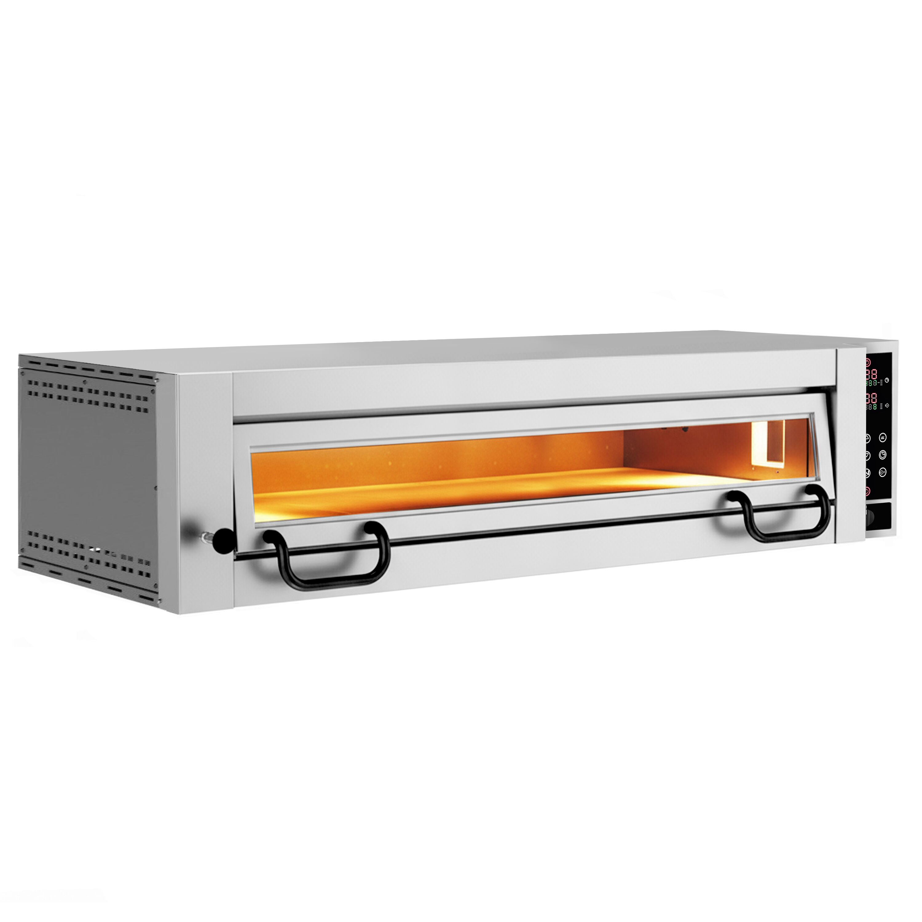 Four à pizza PROFESSIONNEL électrique - Sole en pierre réfractaire - 1 x 6 pizzas Ø34cm - 400V - Commandes écran tactile