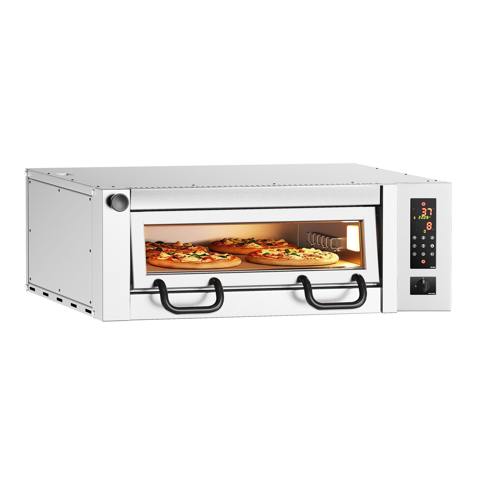 Electric Deck Pizza Oven - Single Deck - Refractory Stone Deck - 4 x Ø 34cm (13.4") - Touchscreen Controls - up to 450°C