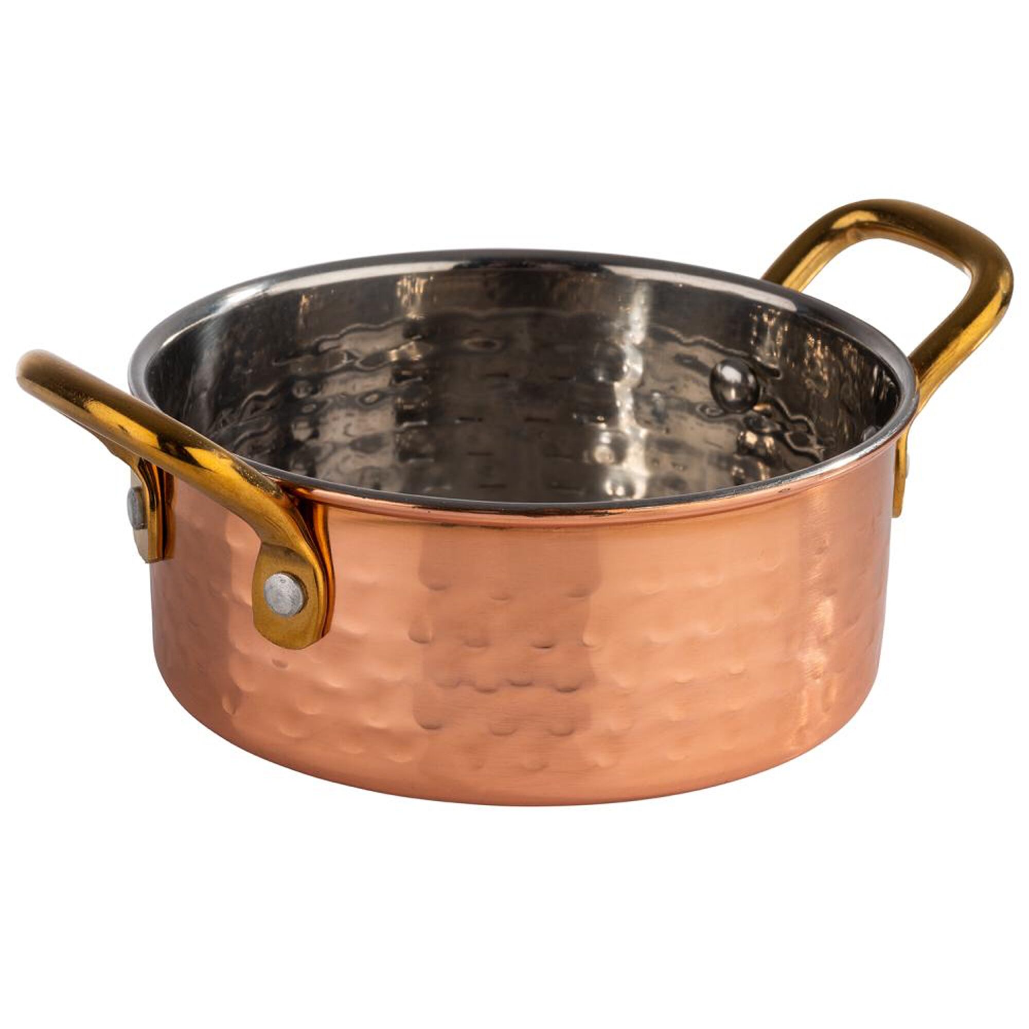 (6 pcs) Mini poêlon MUMBAI - Acier inoxydable - 0,35L - Ø11,5 cm - Hauteur:45mm - Cuivre