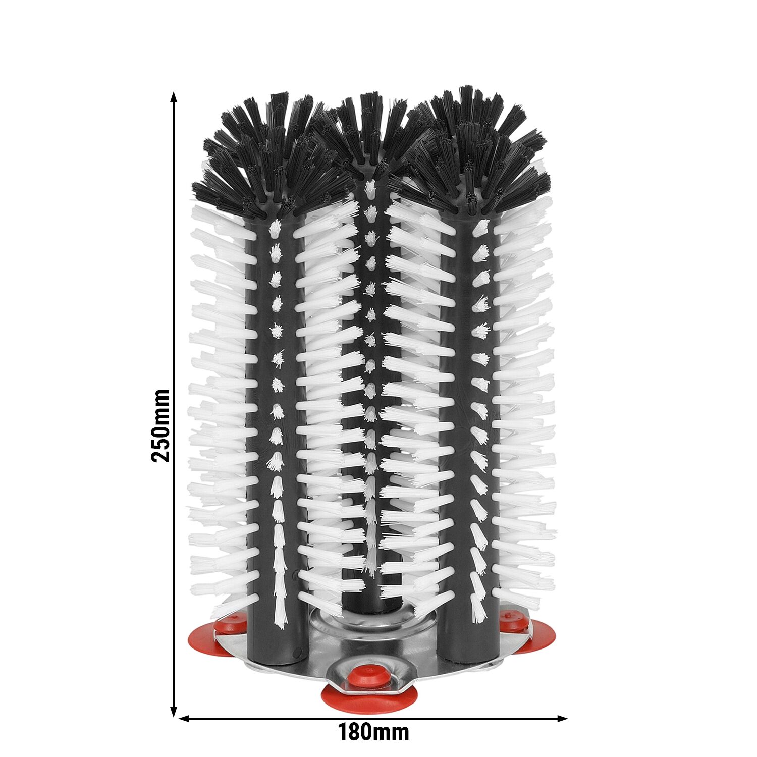 (2 pièces) FUCHS | DELFIN® Brosse à vaisselle en verre - 5x240mm - avec plaque de base en métal - ronde