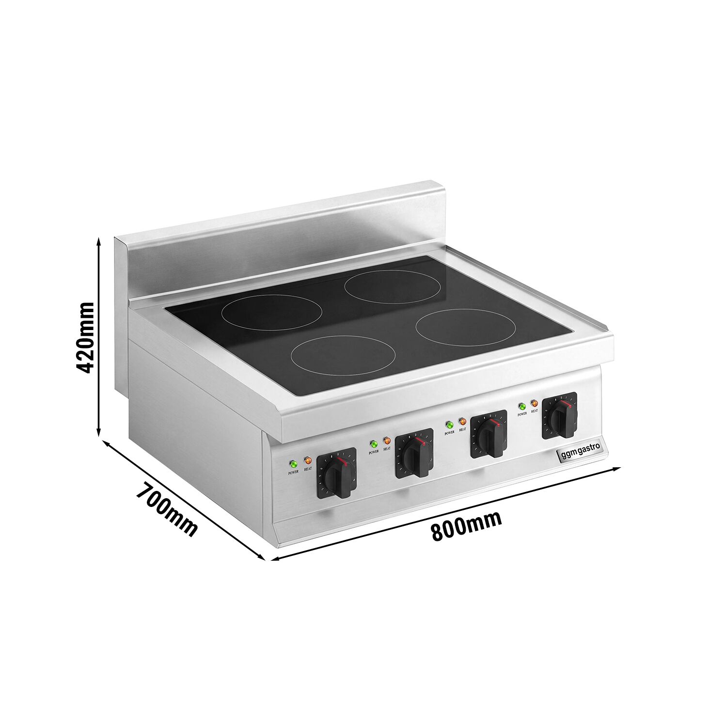 Cuisinière à induction - 14 kW - 4 plaques de cuisson