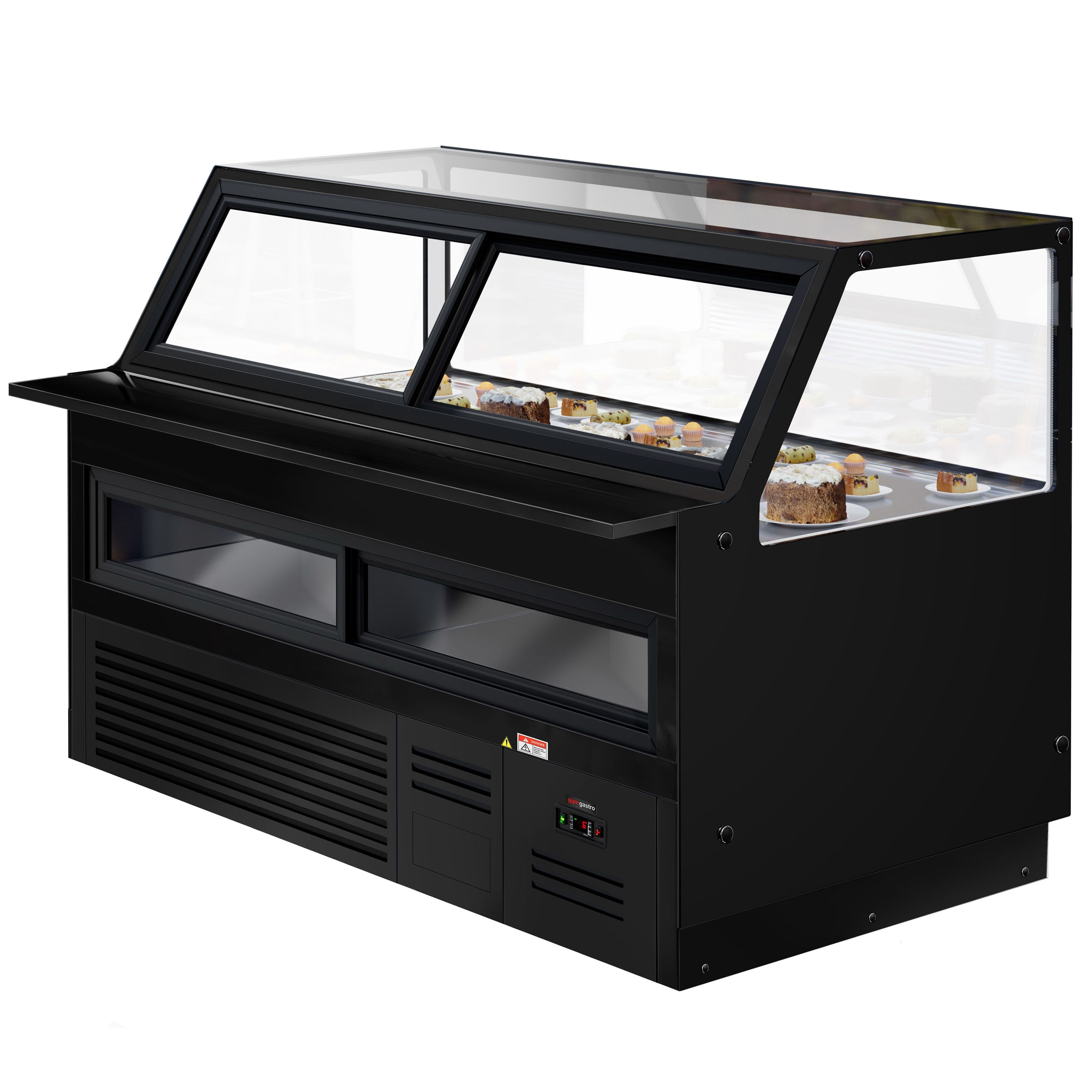 Comptoir vitrine réfrigérée KAISA - 2000x1048mm - +2/+8°C - Double vitrage - Éclairage LED