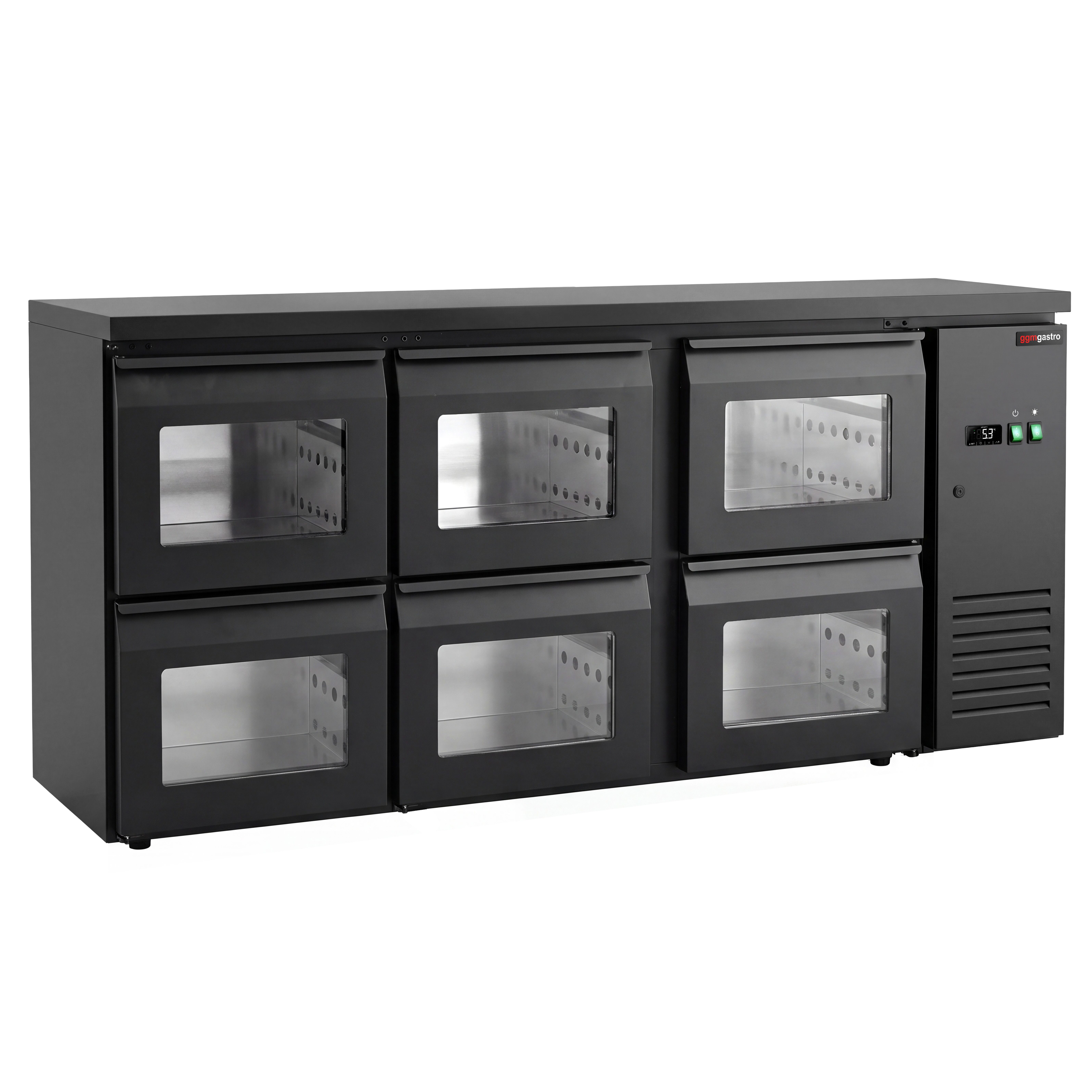 Commercial Back Bar Cooler ECO – 2000 mm – with 6 Glass Drawers – with RGB LED Lighting