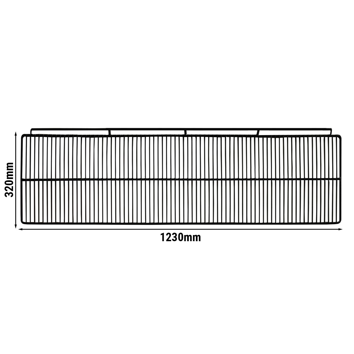 (2 pièces) - Grille de support - 1230x320 mm - noir - adaptée aux tables réfrigérées de bar BKTLG320S & BKTG320S