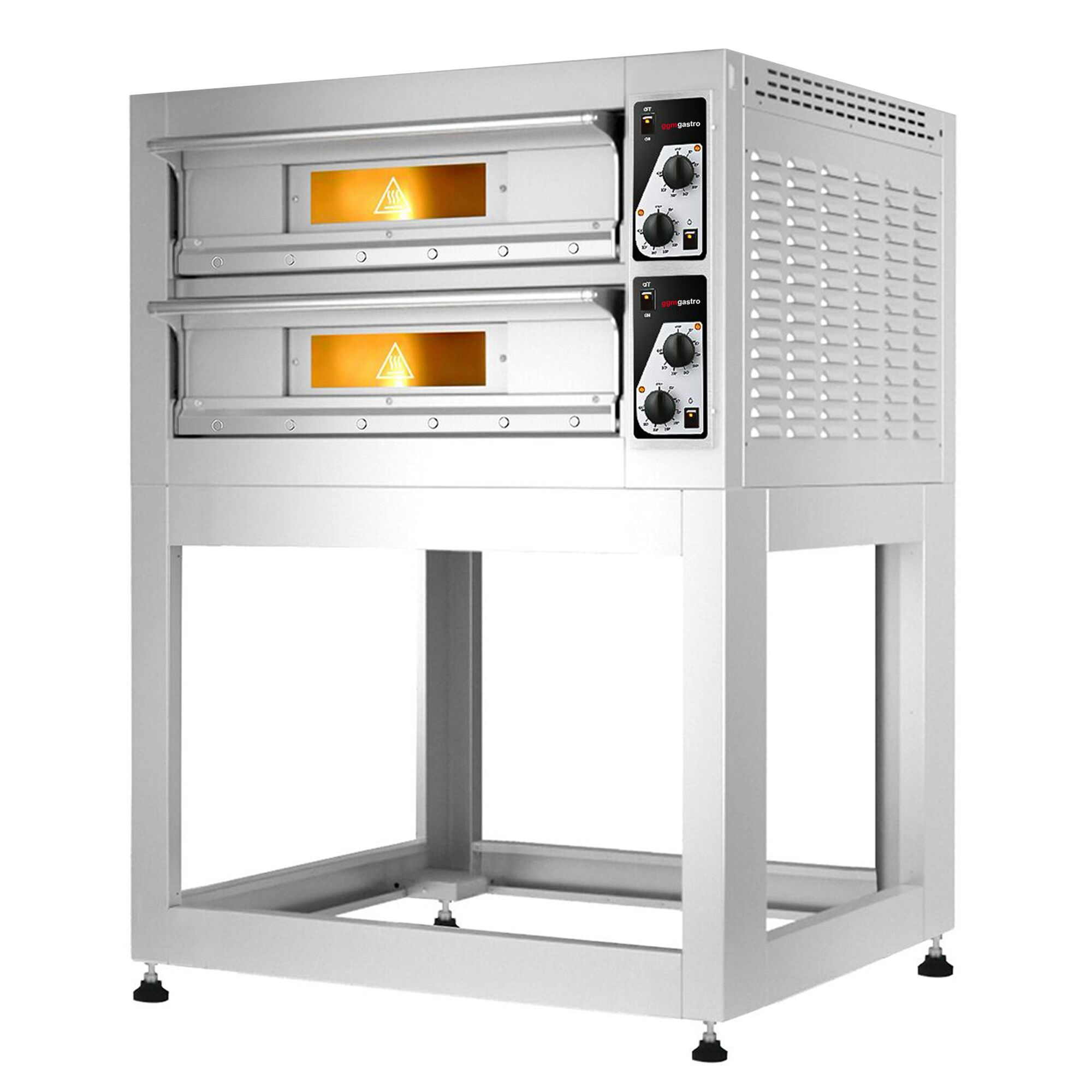 Four à pizza électrique – 4+4 x 33 cm – Manuel – incl. support inférieur