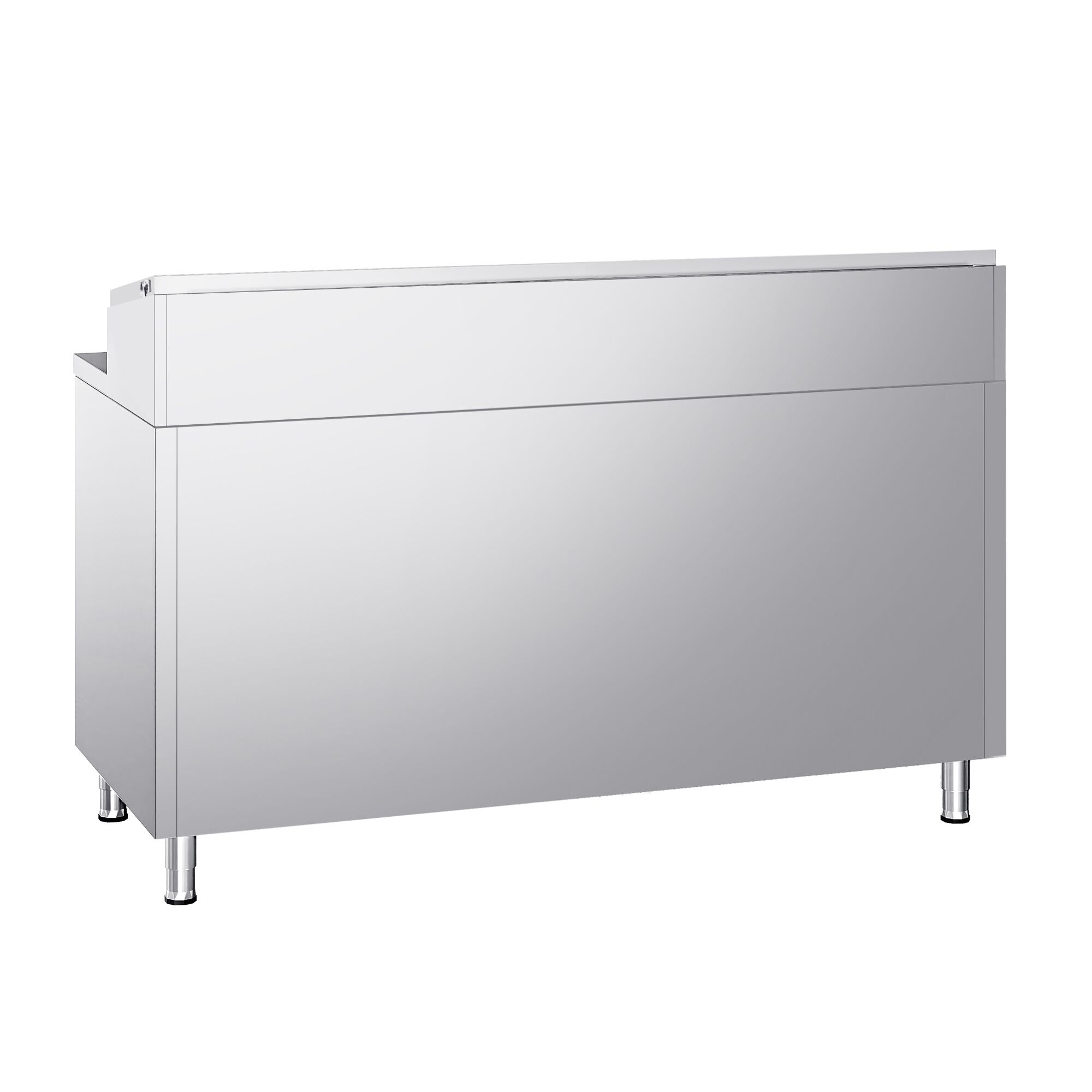 Table réfrigérée de préparation - 1468 x 700 mm - avec 4 tiroirs - avec superstructure en inox 1 x GN 1/2 et 6 x GN 1/3
