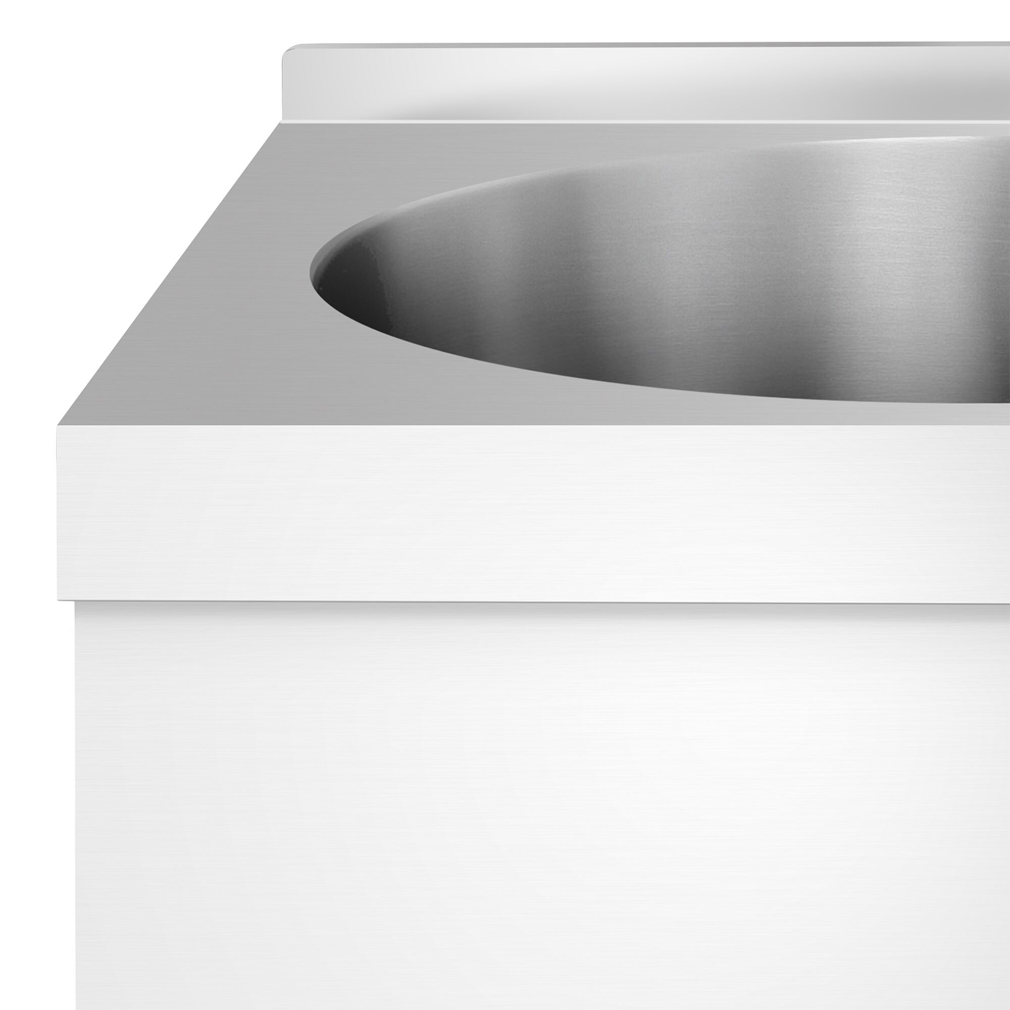 Lave-mains - Acier inoxydable - avec commande fémorale (raccordements eau froide & eau chaude)