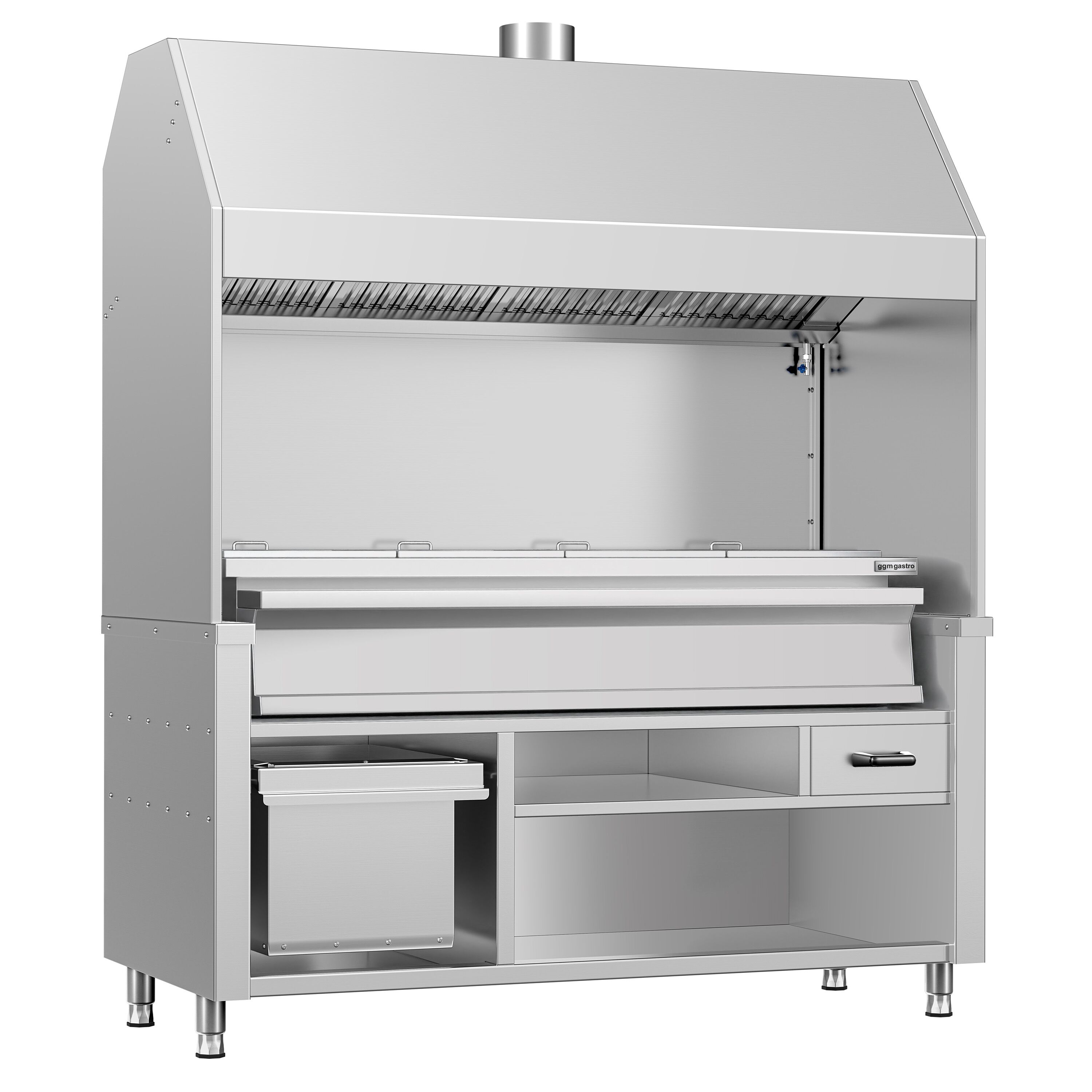 Charcoal Grill - 1760mm - 4 grill grates