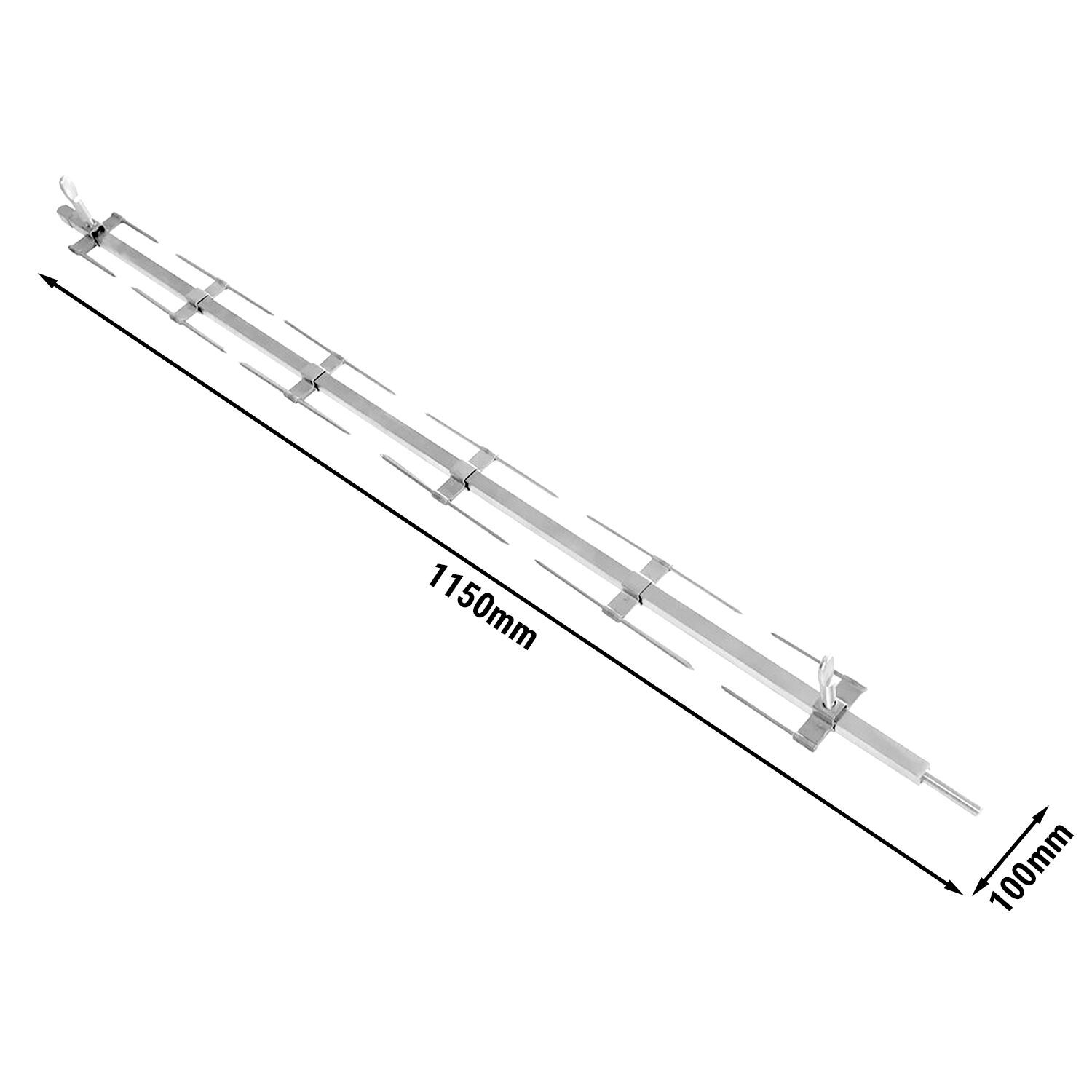 Stainless Steel Spit with Skewers for Charcoal Chicken Grill - 1080mm - Stainless Steel - for HKGM Series