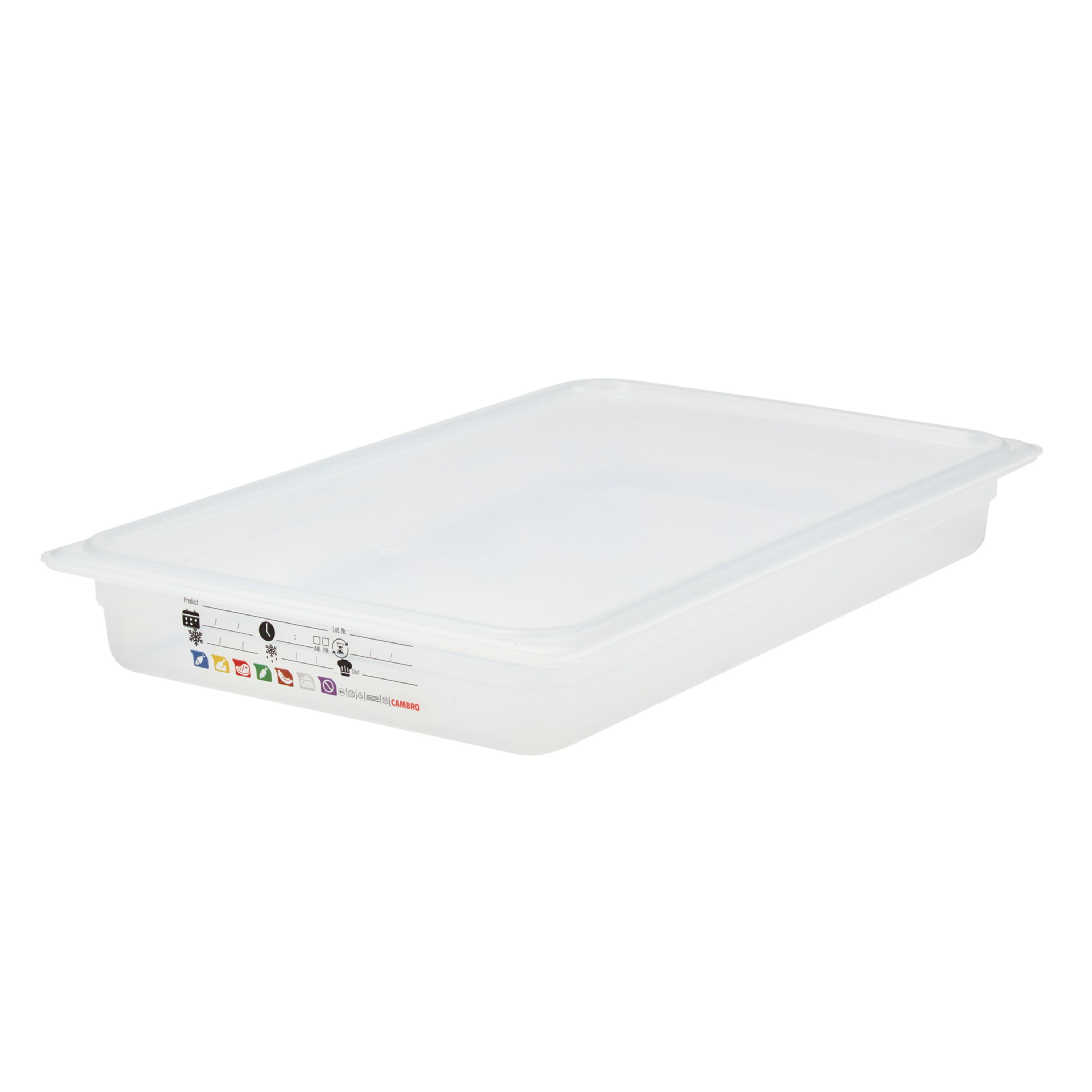 (6 pièces) CAMBRO | SafeTrak - Récipients en polypropylène GN 1/1 - laiteux - Hauteur : 65mm