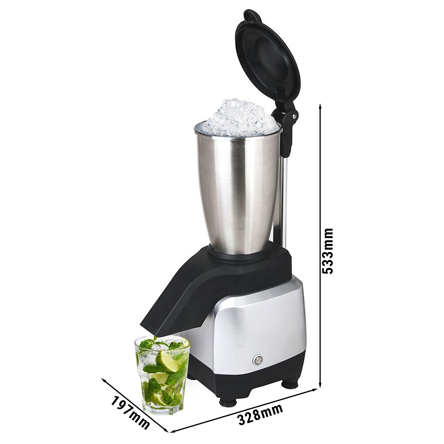 Broyeur à glace - 3,0kg/min - 200W - Acier inoxydable