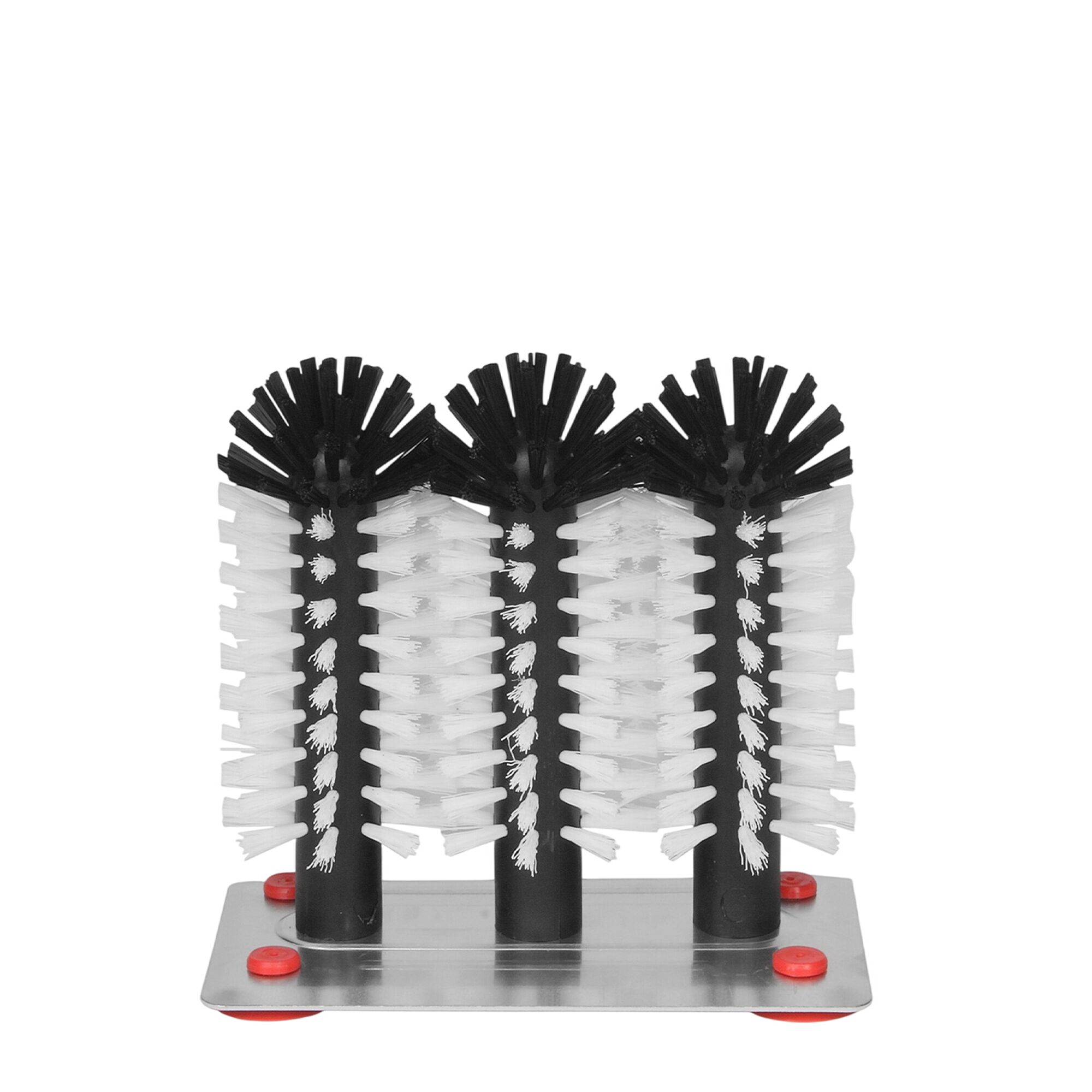 (2 pièces) FUCHS | DELFIN® Brosse à vaisselle en verre - 3x180mm - avec plaque de base en métal - 1-2-3