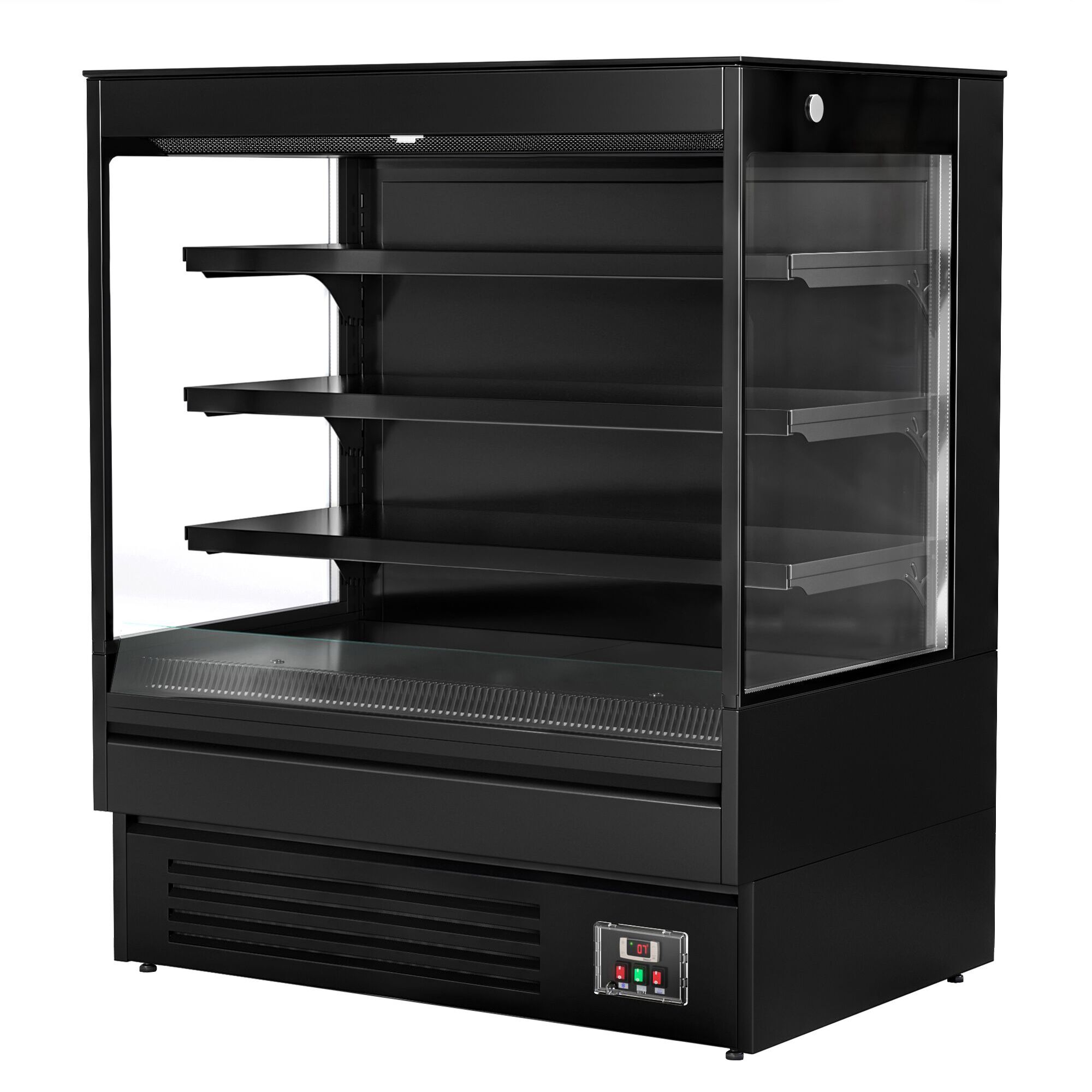 Vitrine murale réfrigérée - Libre-service - 1200mm - 390L - avec 3 étagères - arrière fermé - Noir