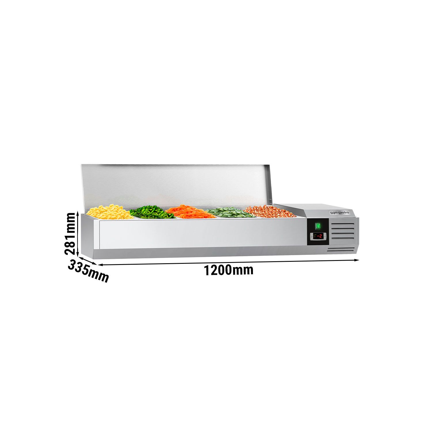 Vitrine Réfrigérée à Ingrédients PREMIUM - 1200x335mm - 5x GN 1/4