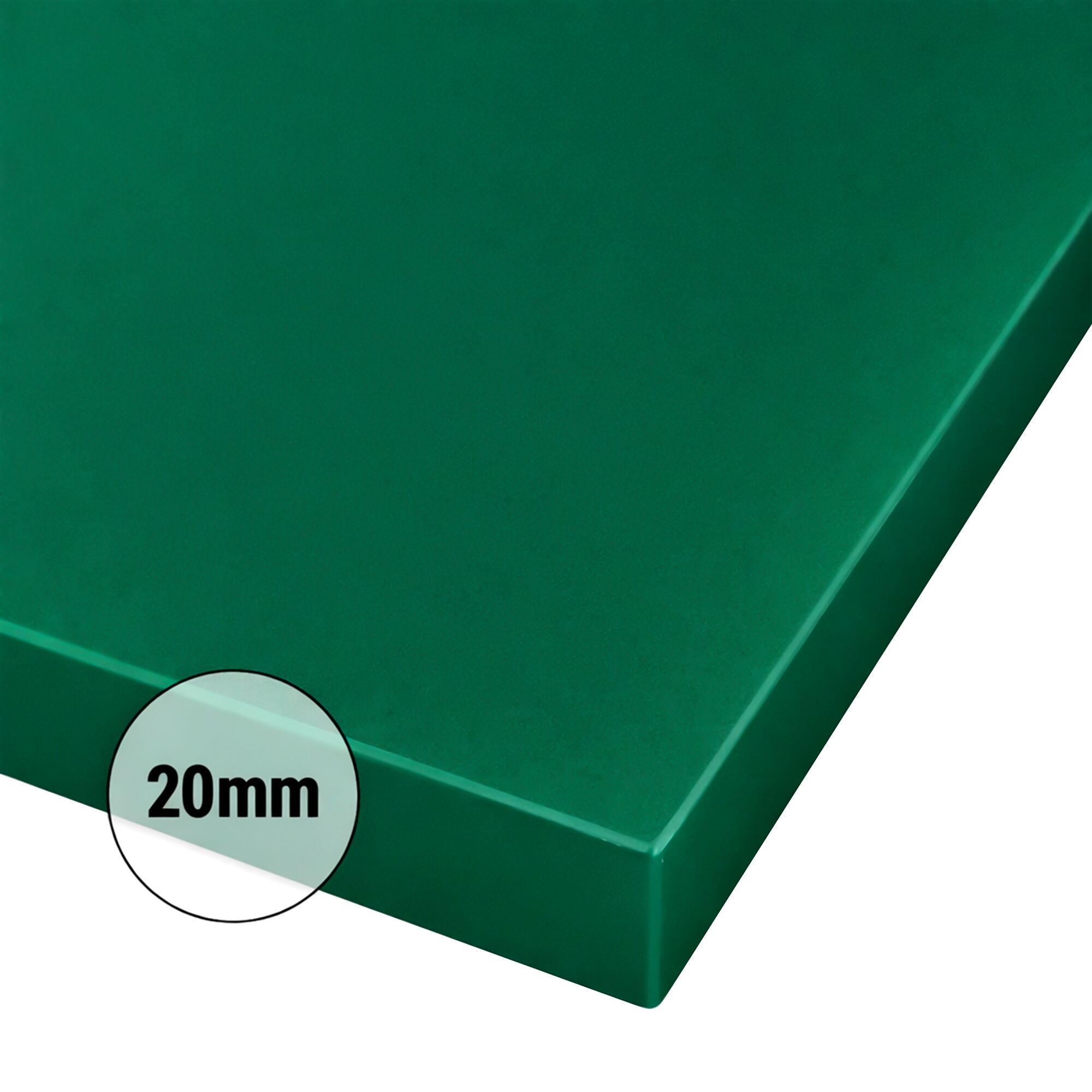 Planche à découper - 250x400mm - Épaisseur: 20mm - Conforme HACCP - Polyéthylène - Vert