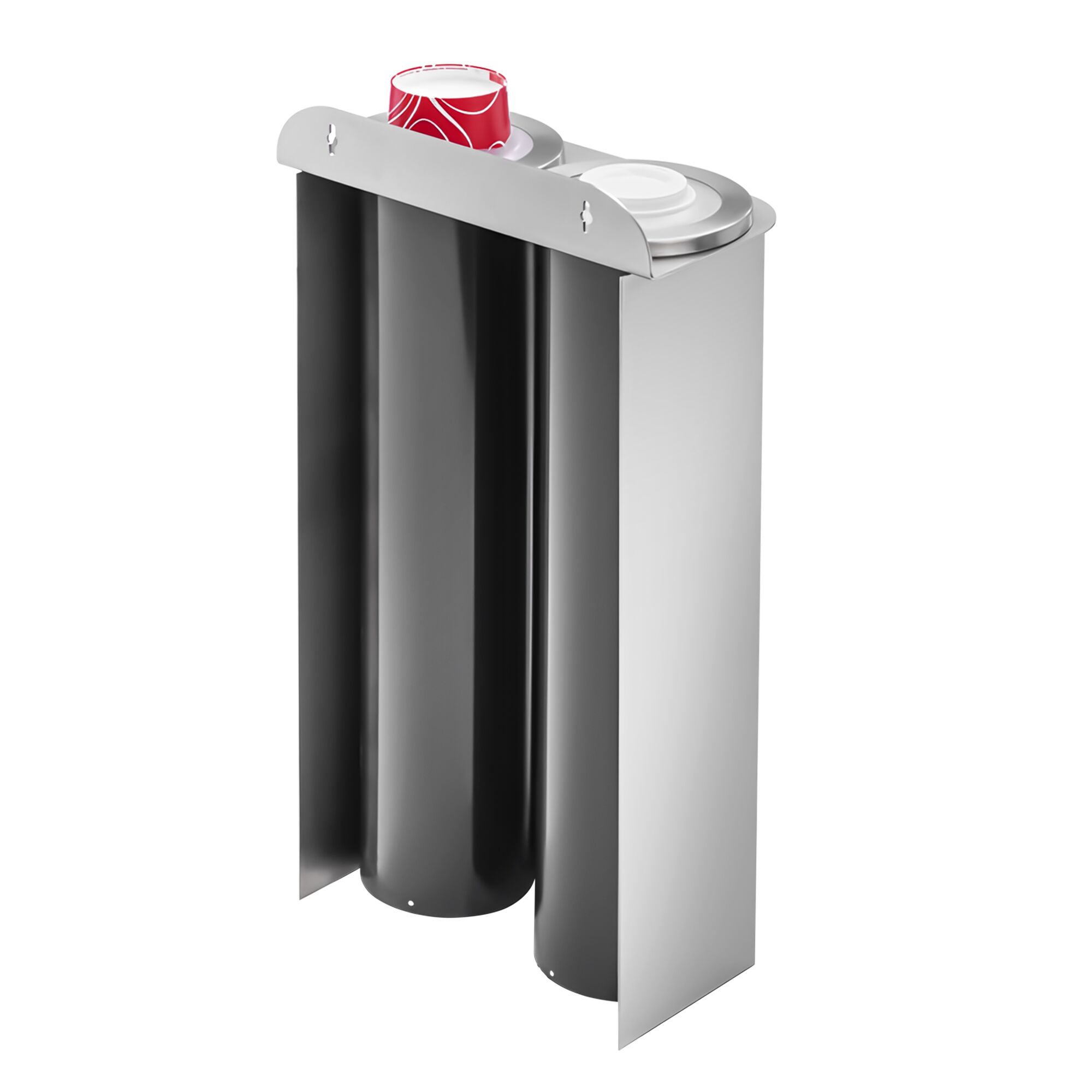 Doppio Dispenser porta bicchieri & Dispenser per coperchi - con 2 dispenser - Plastica - da parete