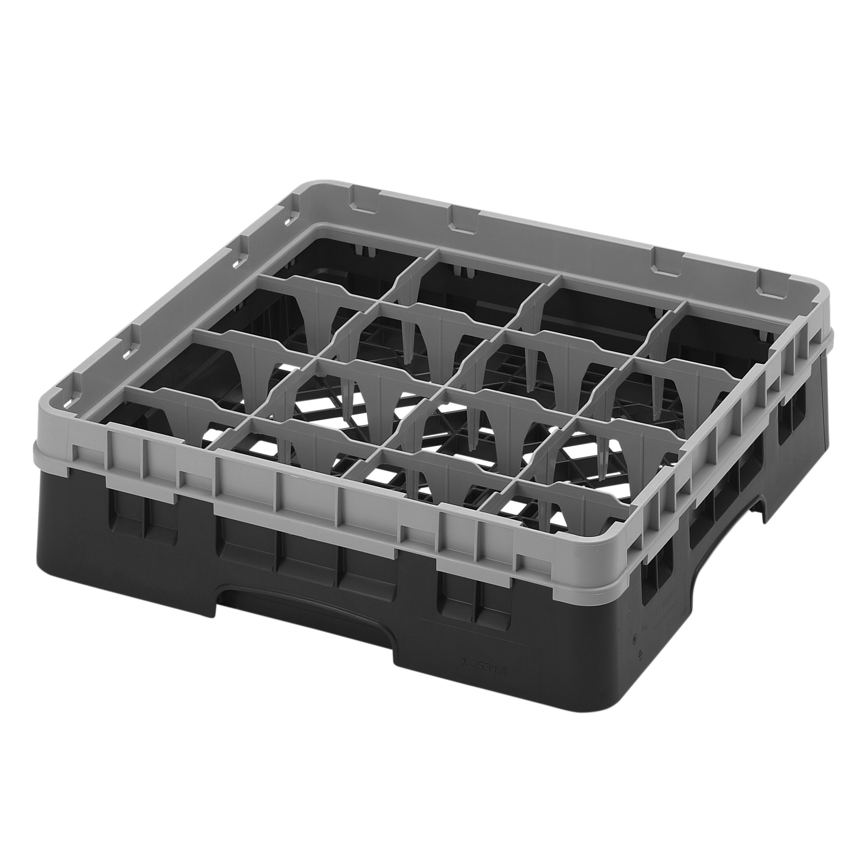 CAMBRO | CAMRACK® - Glazenwasmand 1/1 - 16 vakken - met 1 verlengstuk - 500x500mm - Zwart