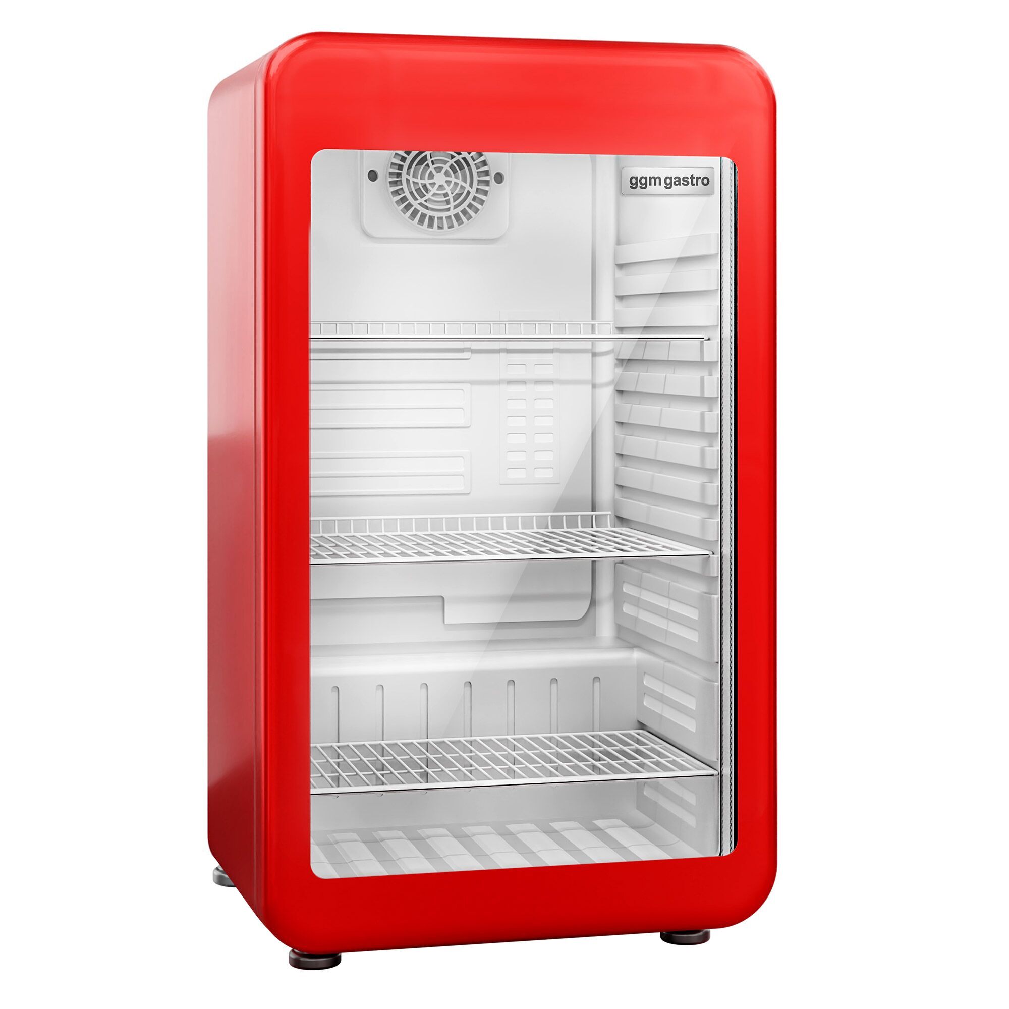 Minibar - 495mm - 113L - avec 1 porte en verre - Rouge - double vitrage, porte réversible