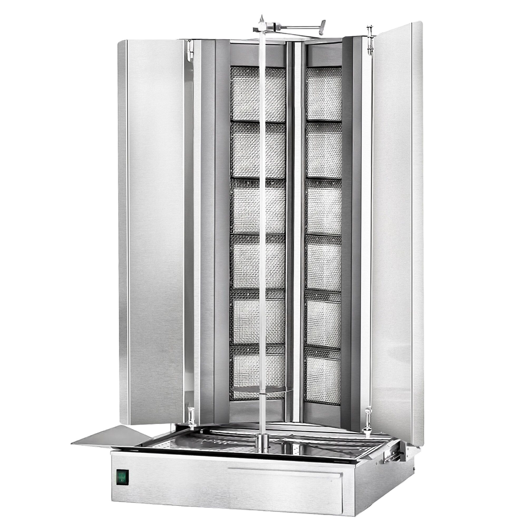 Gas Doner Kebab Grill (Shawarma/Gyros) - 12 Burner - up to 150kg - 39kW - Countertop - incl. 2 splash guards & 2 double doors