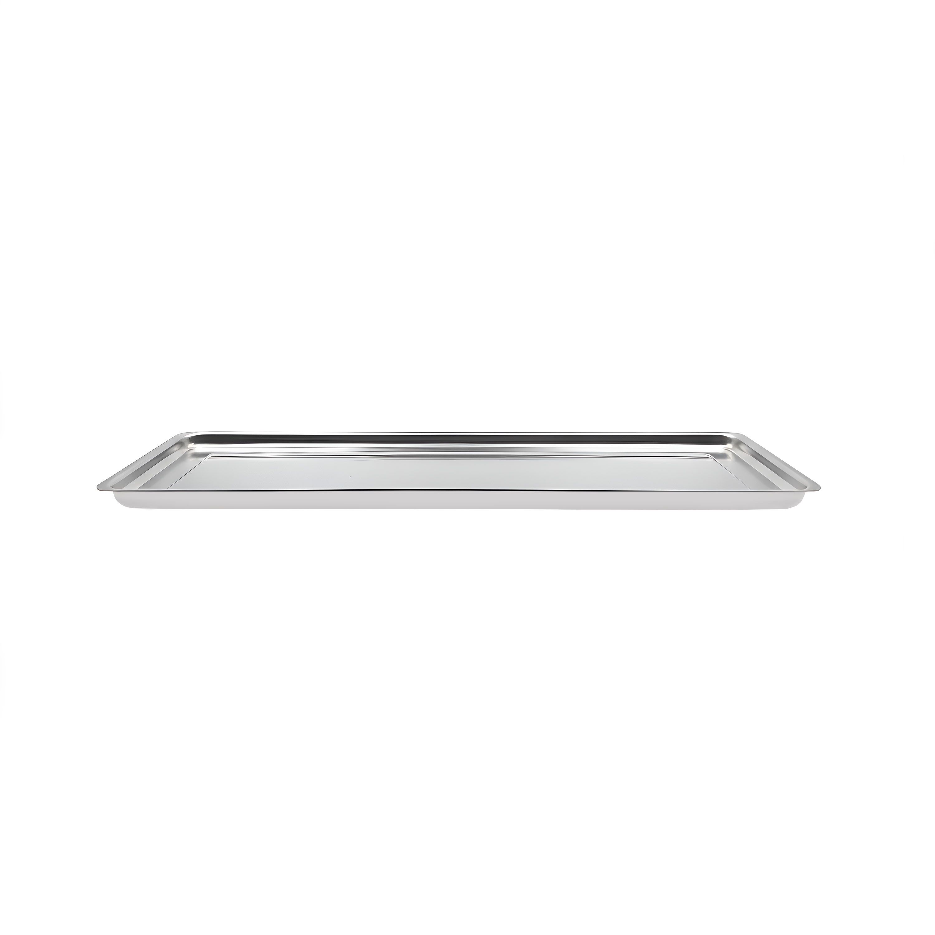 Plateau de service avec rebord - Acier inoxydable - avec rebord - rectangulaire - 768x268x20mm