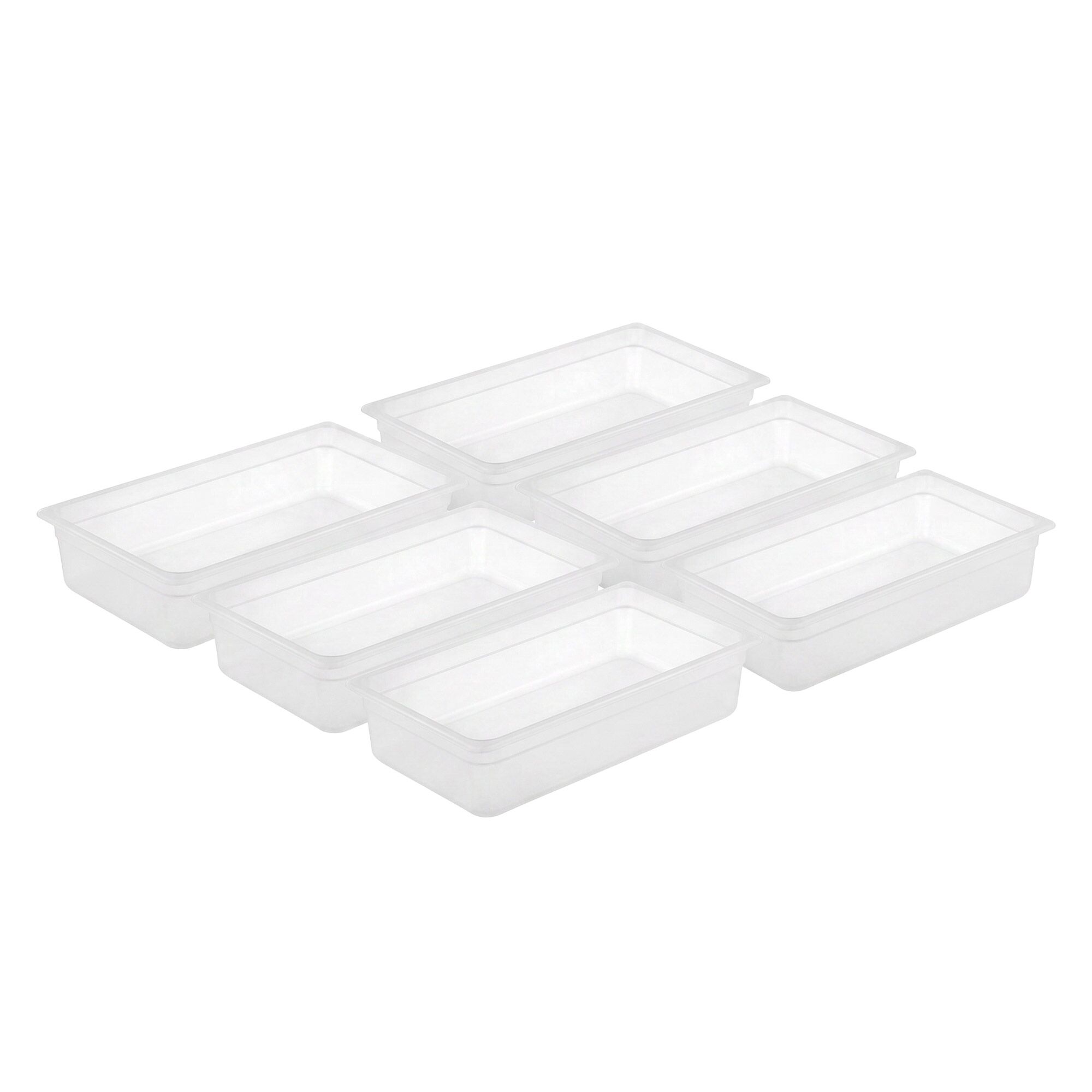 (6 pcs) Polycarbonate Container GN 1/1-Clear-19.5L-Depth: 150mm